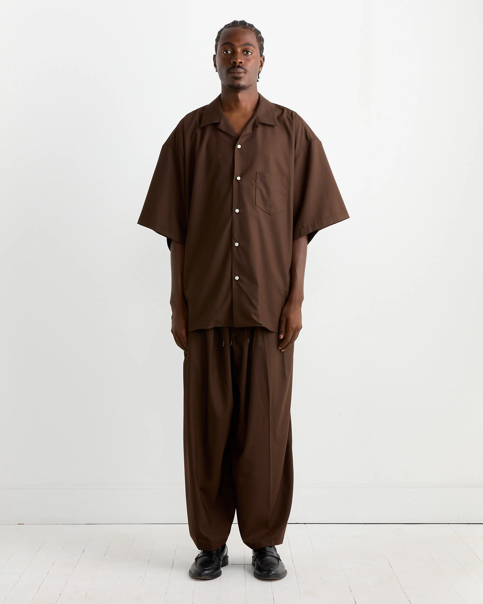 Re-Engineered Overshirt in Brown Melange - Image 2
