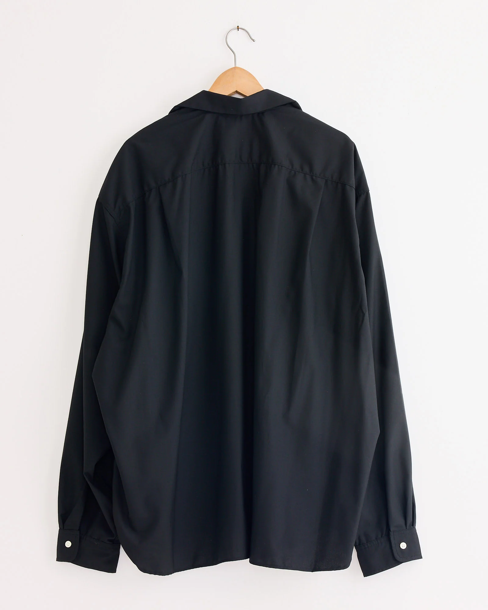 Re-Engineered Tropical Wool L/S Overshirt in Black - Image 3