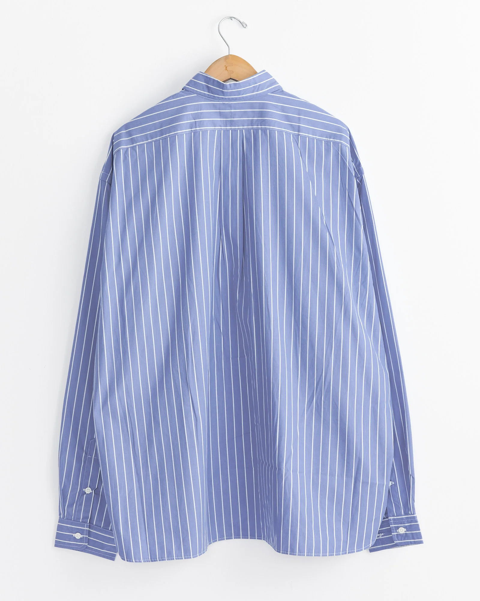 Regular Wide High Count Shirt in White Stripe - Image 3