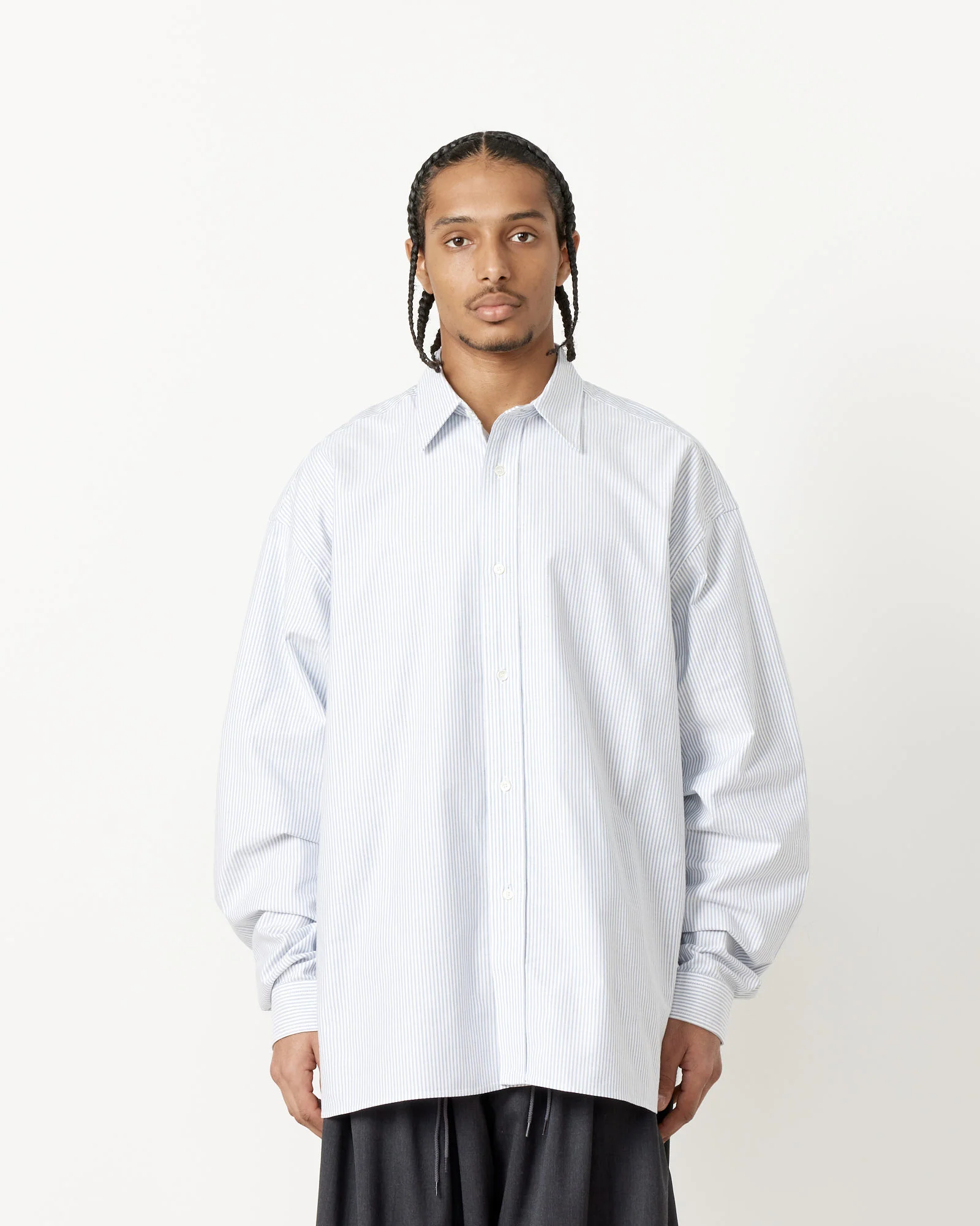 Wide Shirt in Navy Stripe
