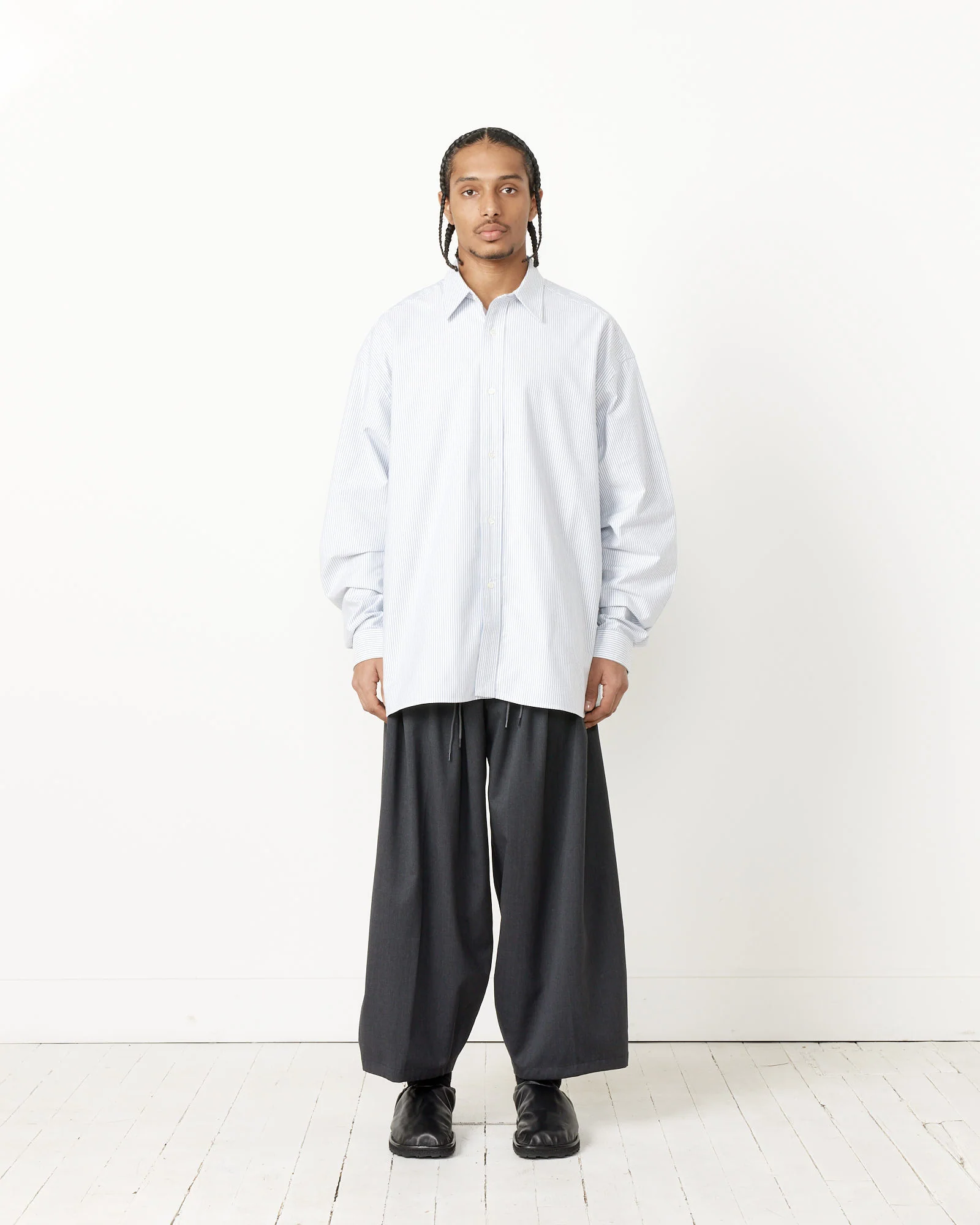 Wide Shirt in Navy Stripe - Image 2