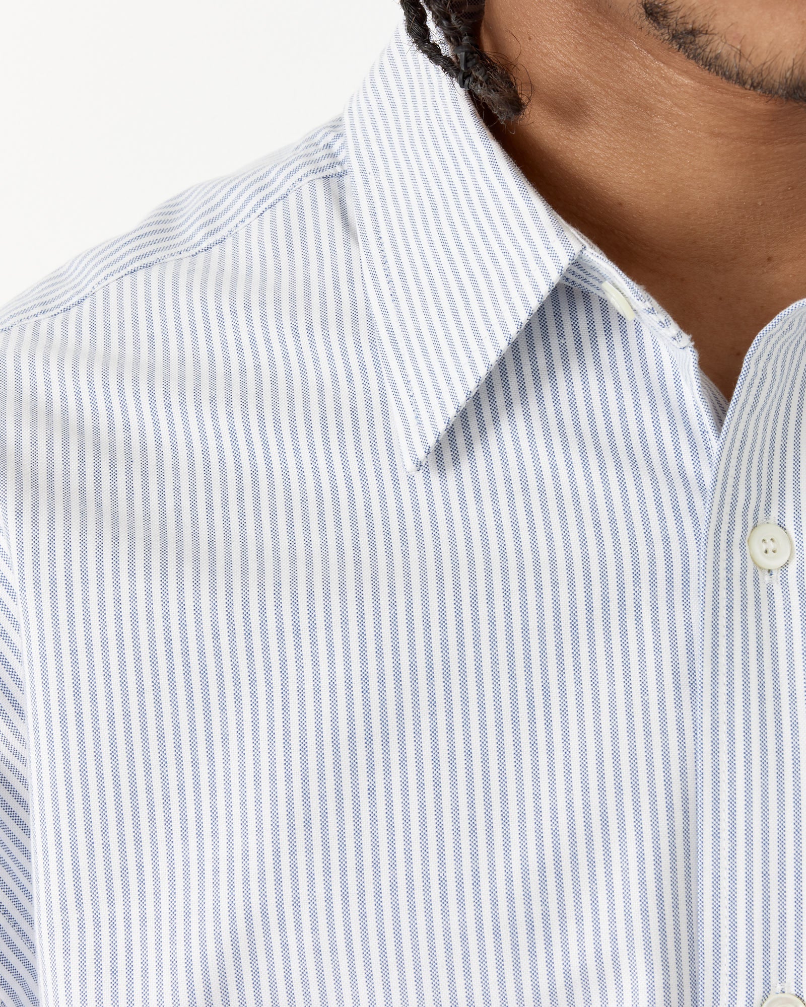Wide Shirt in Navy Stripe - Image 4
