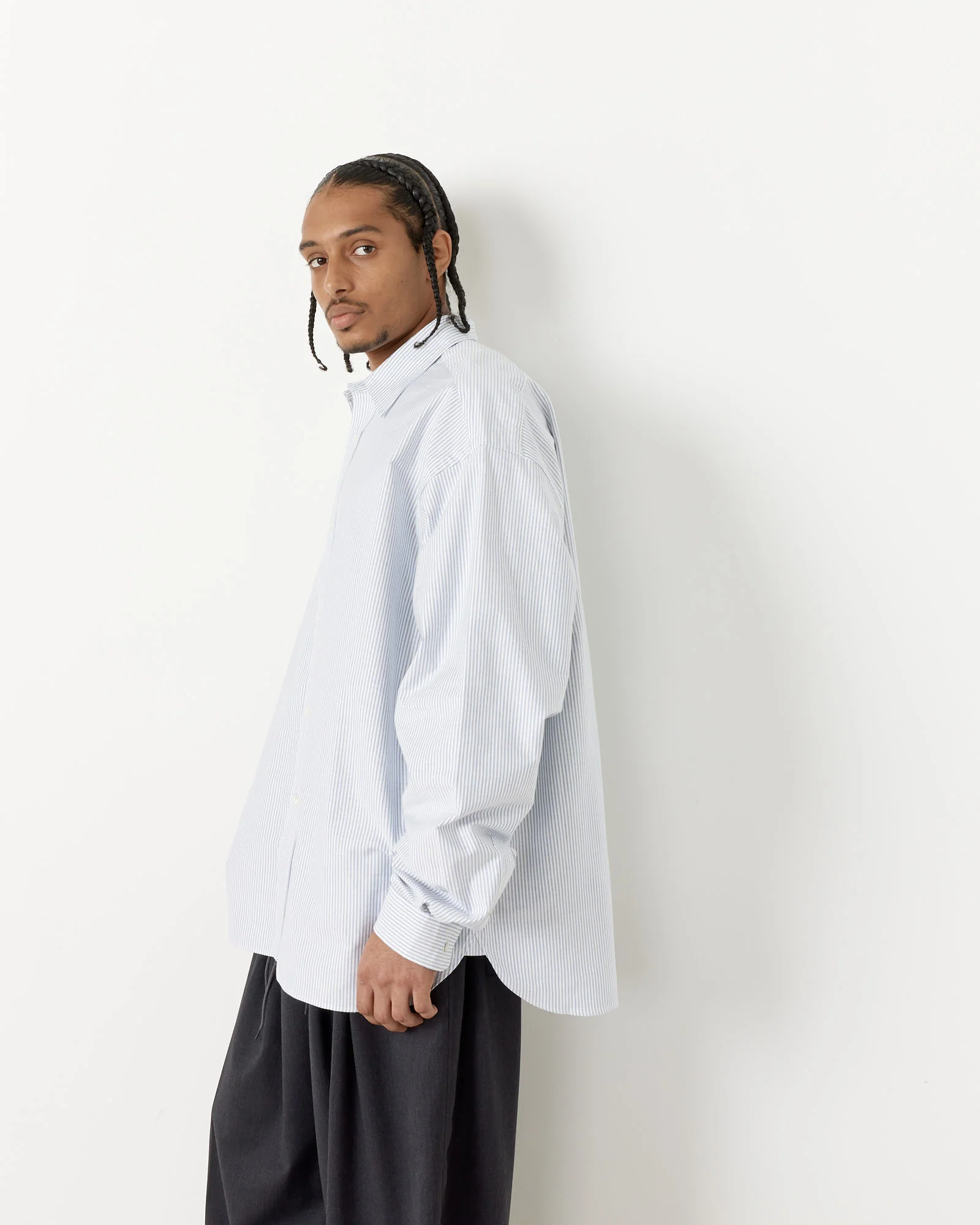 Wide Shirt in Navy Stripe - Image 5