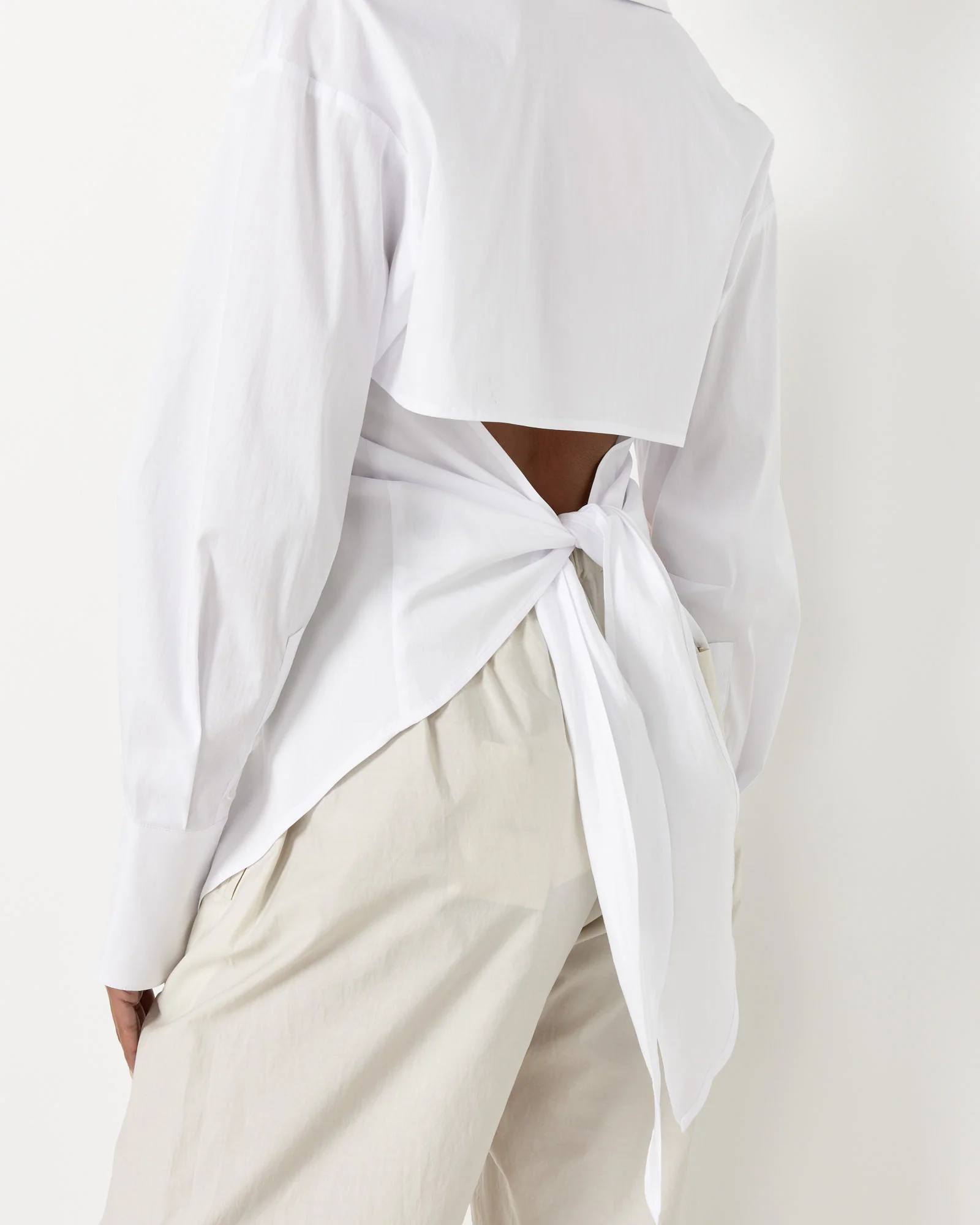 Loch Poplin Button Up Shirt in Macadamia - Image 2