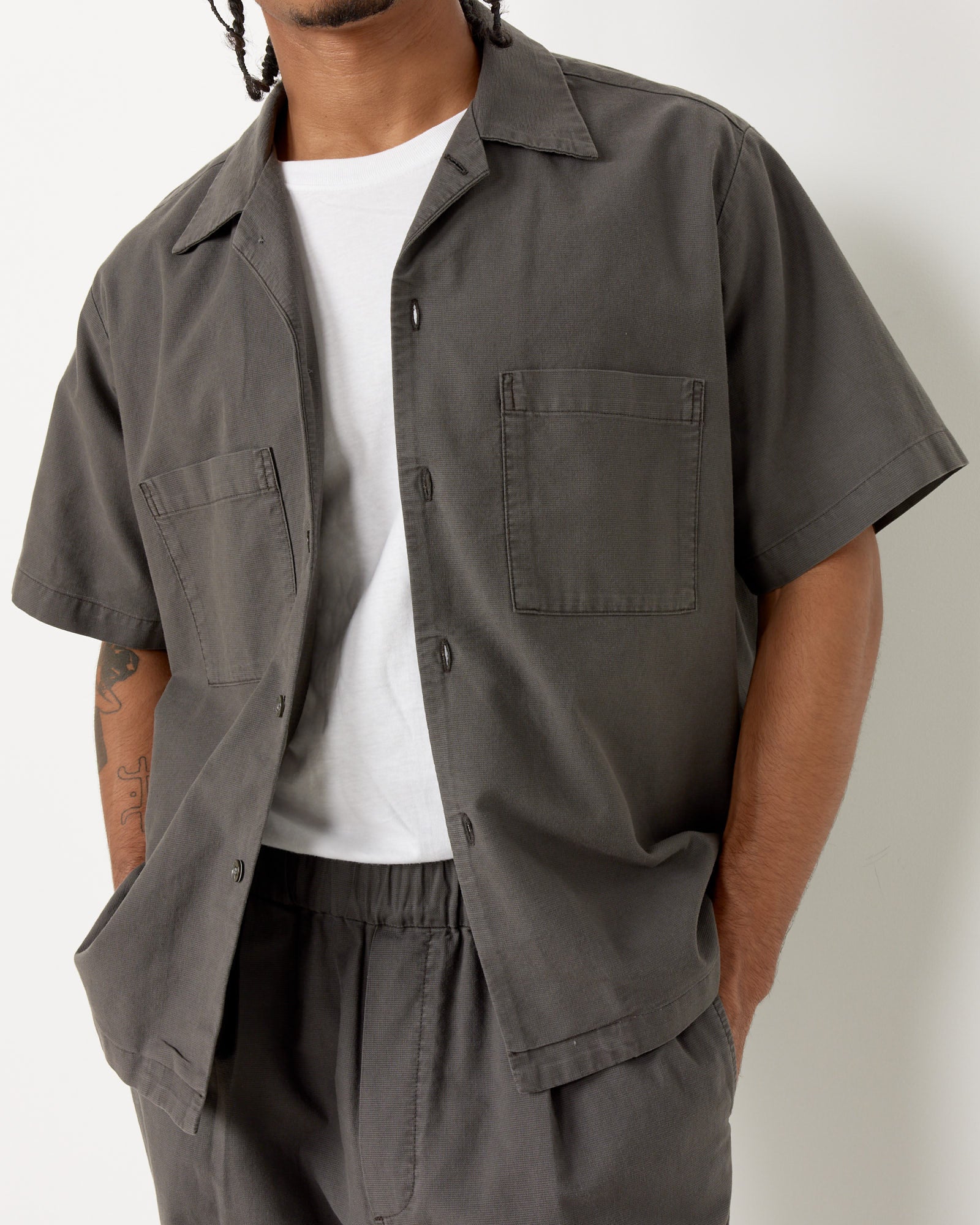 Acoustic Shirt Panama Cloth in Washed Grey - Image 4