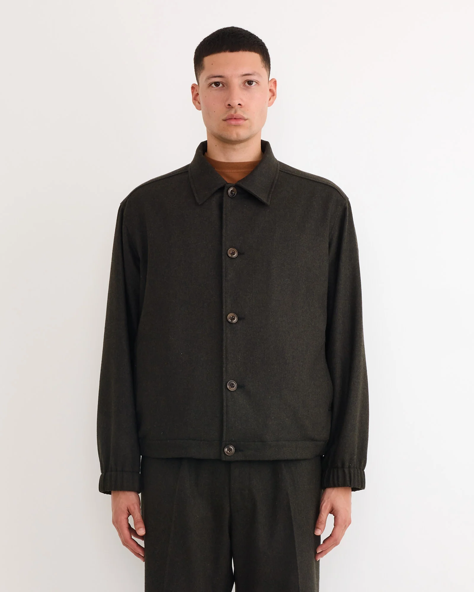 Blakey Jacket in Cashmere Wool Dark Olive