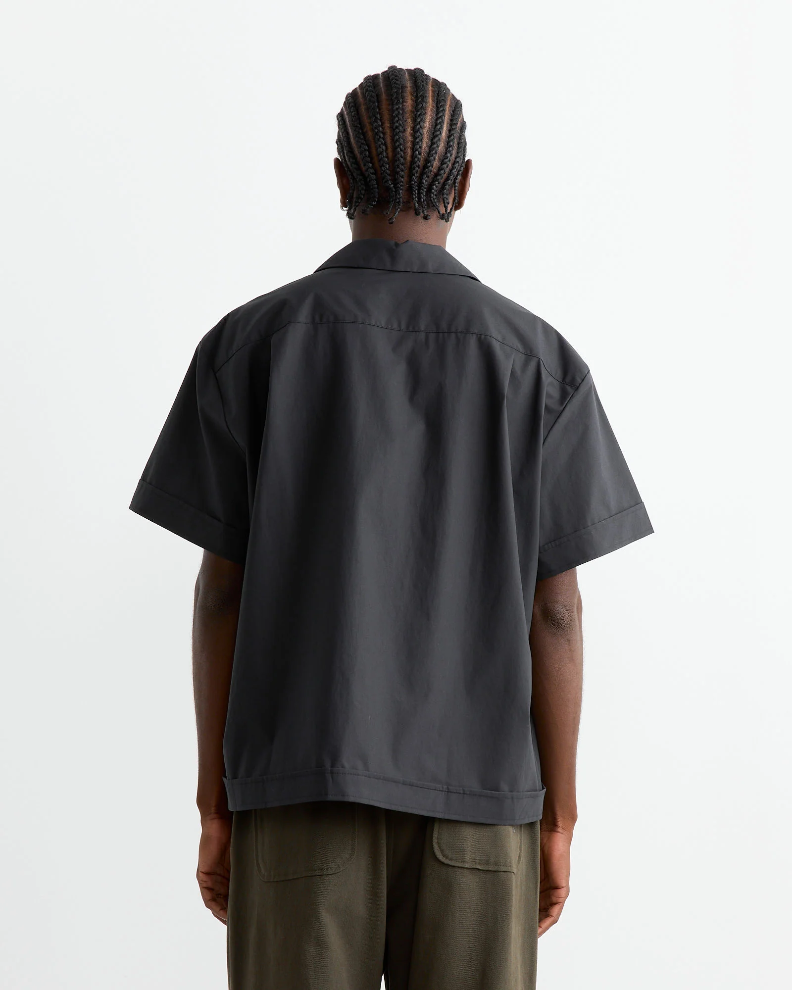Bongo Shirt in Organic Poplin Black - Image 5