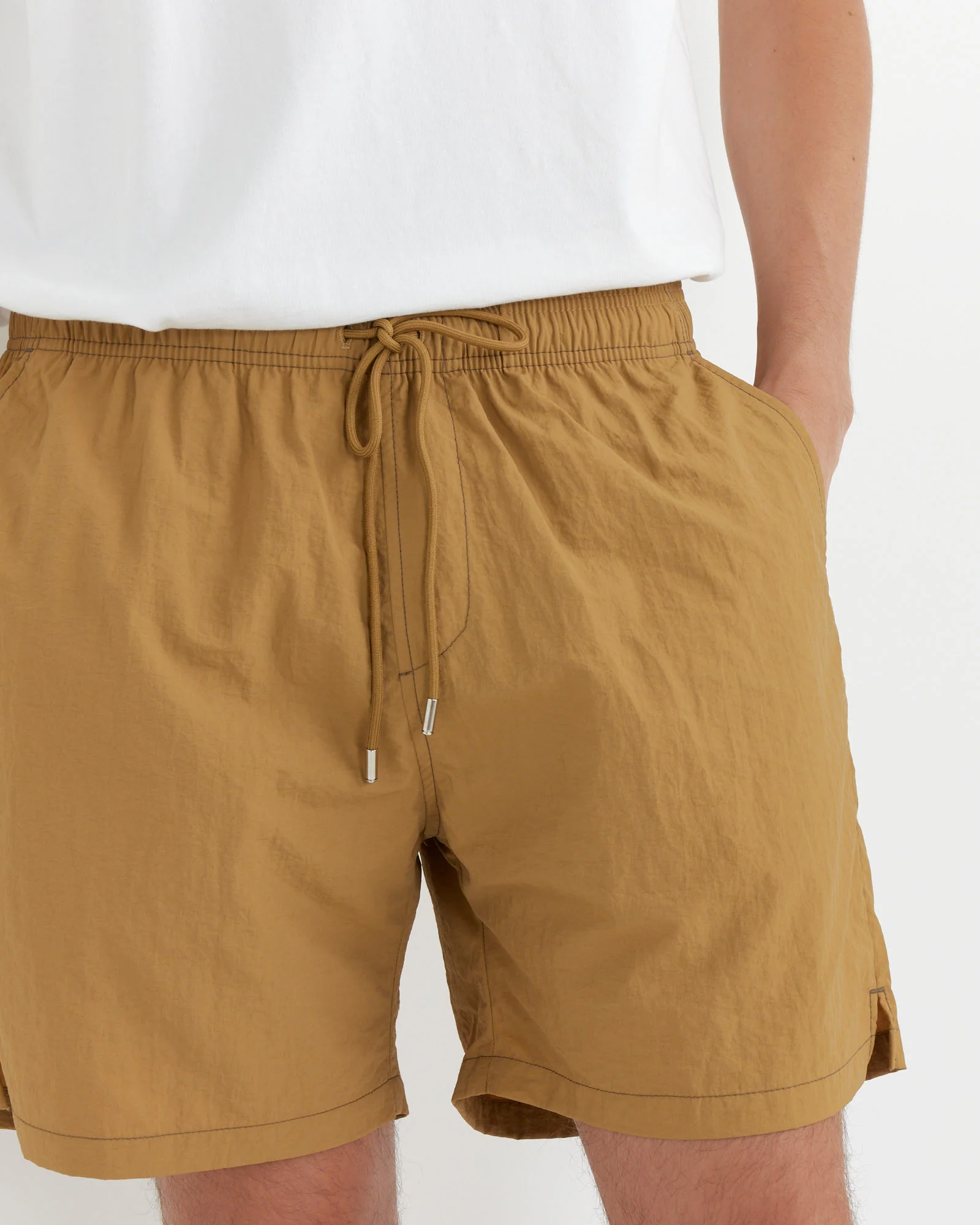 Contrast Stitch SM Short Taslan Nylon in Sand - Image 2