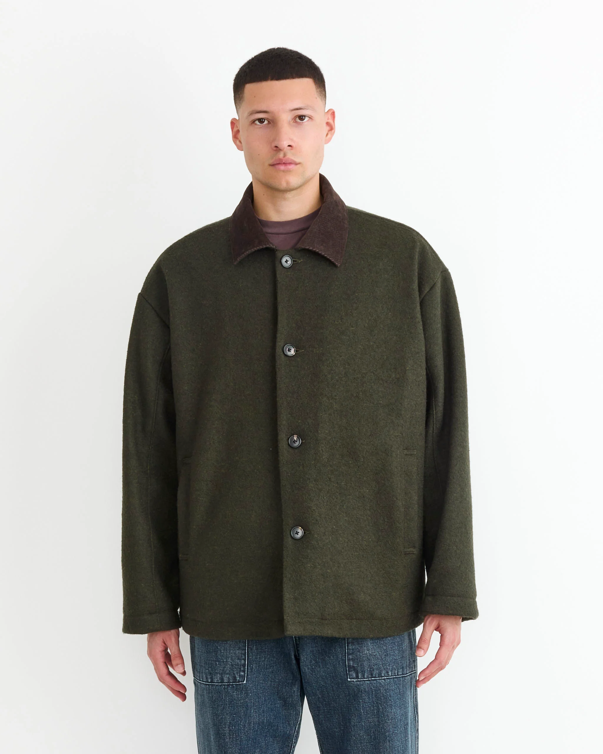 Jaco Coat in Boiled Wool Green