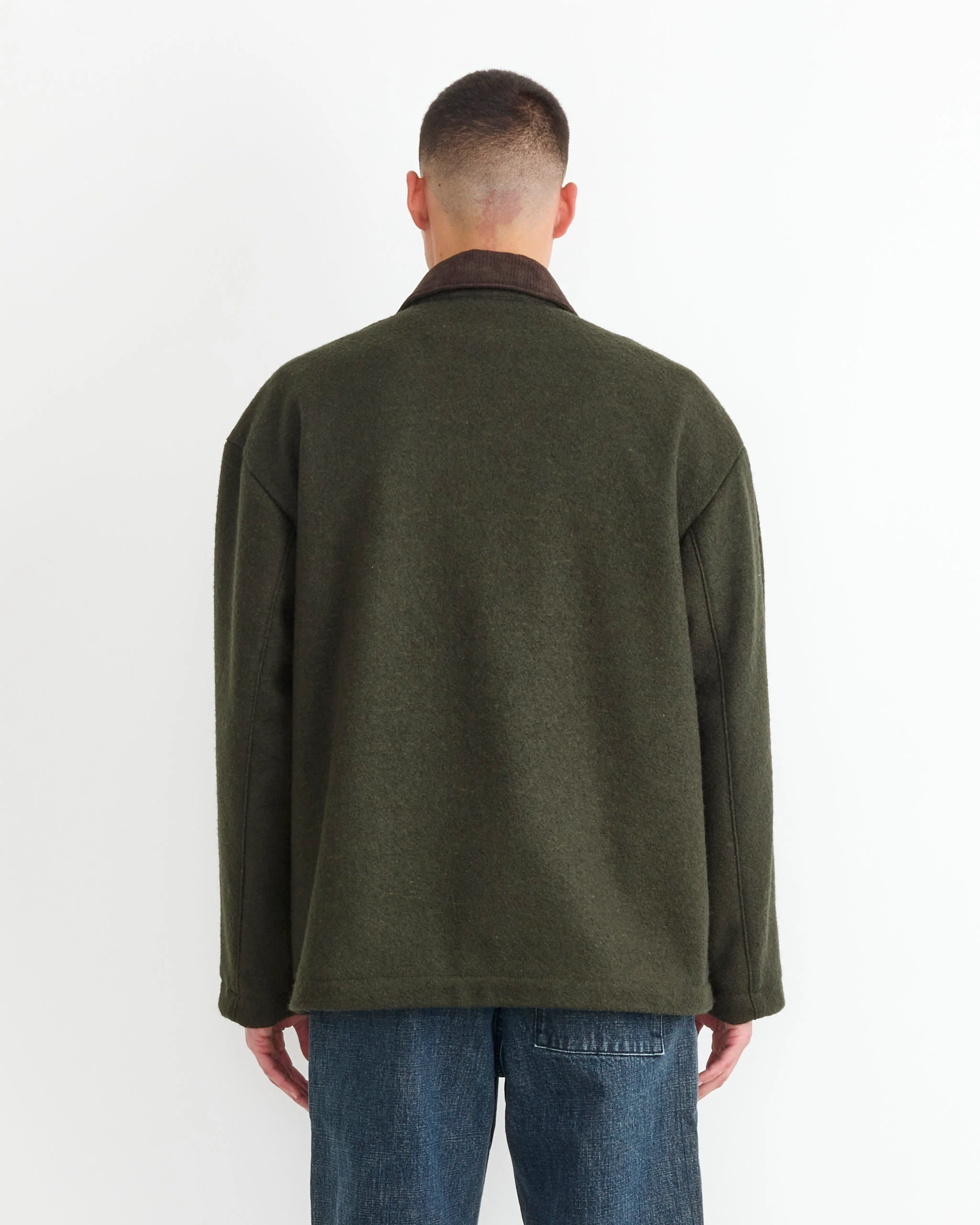 Jaco Coat in Boiled Wool Green - Image 3