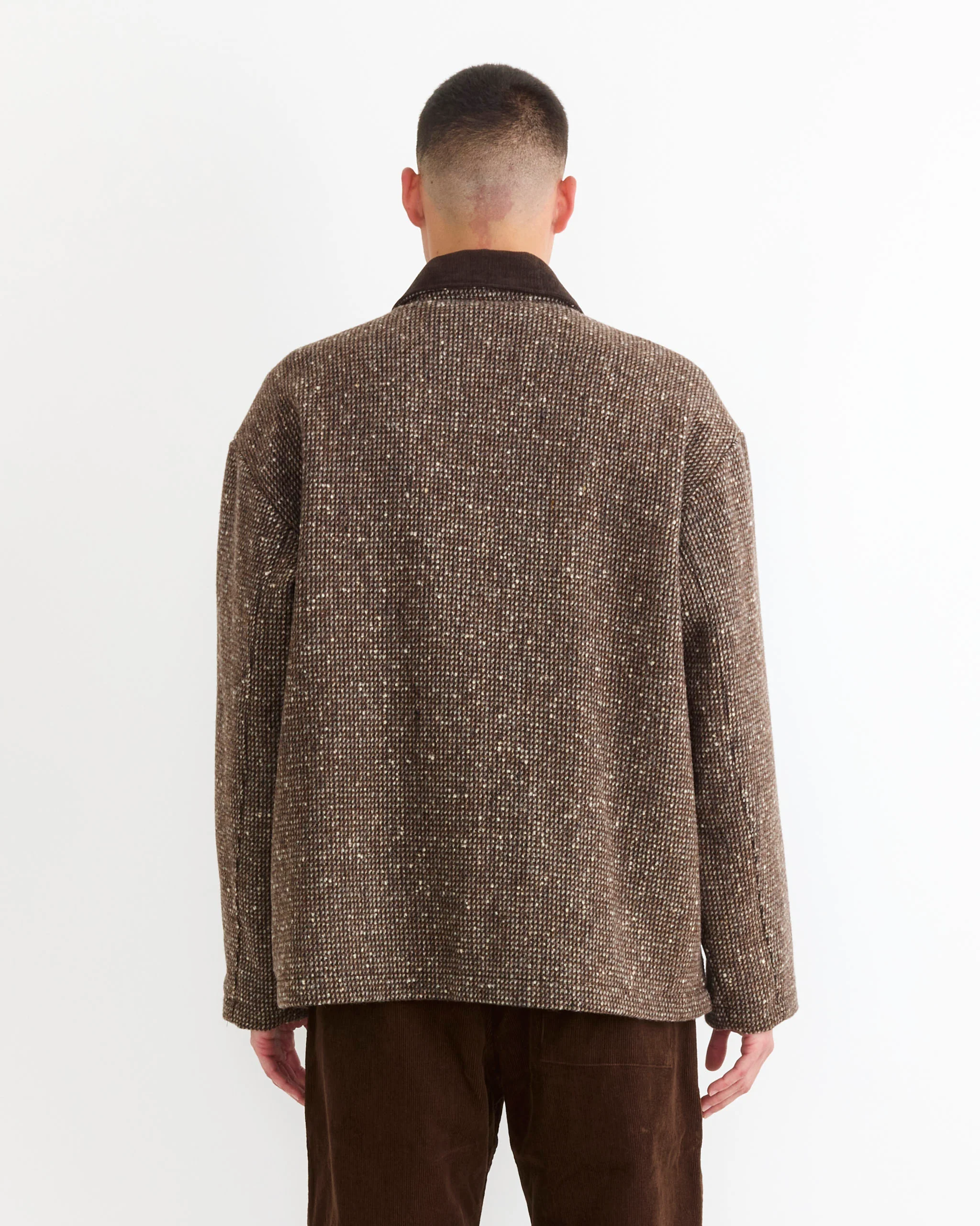 Jaco Coat in Tweed Wool Brown - Image 3