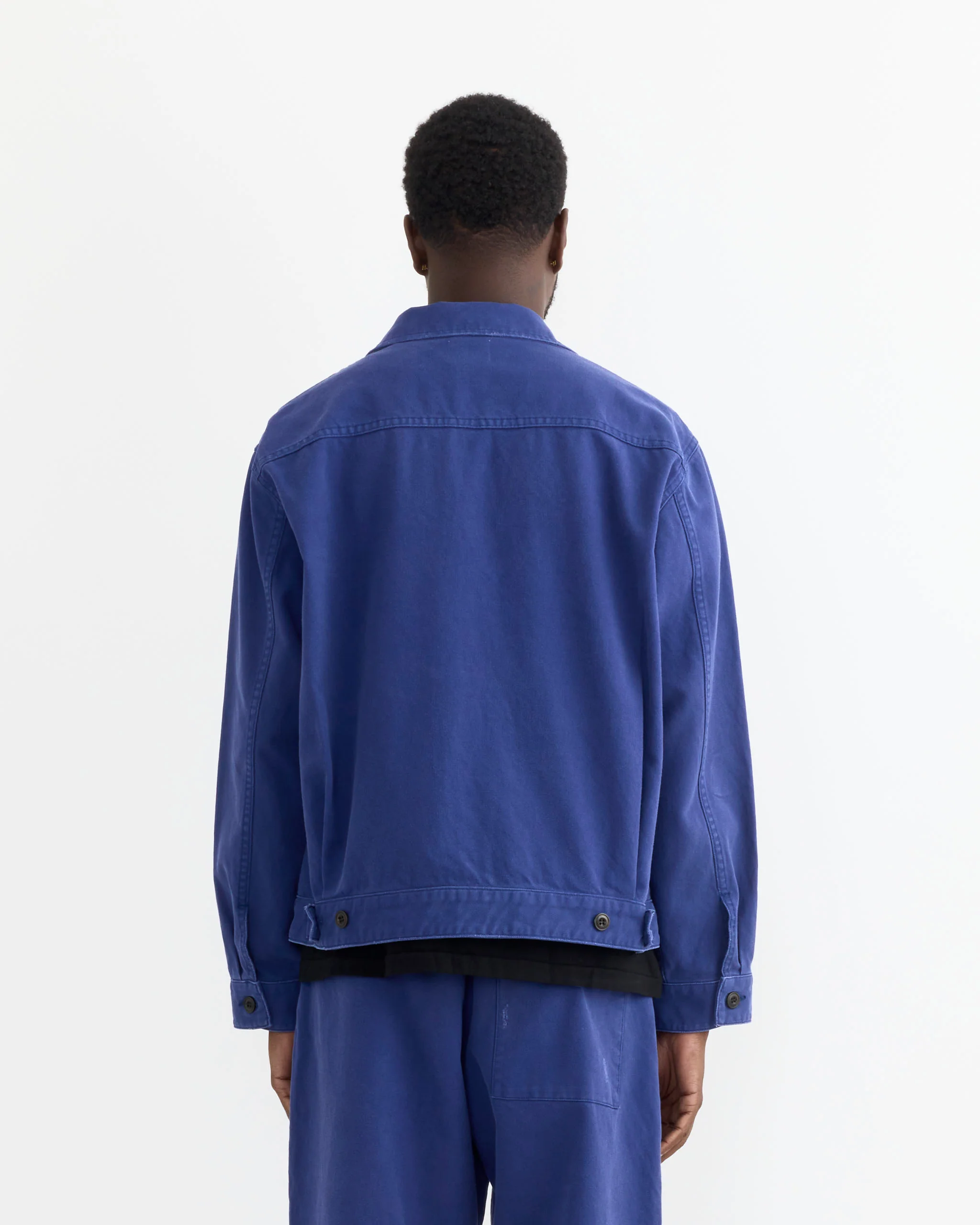 Lang Jacket in French Cotton Twill Blue - Image 3