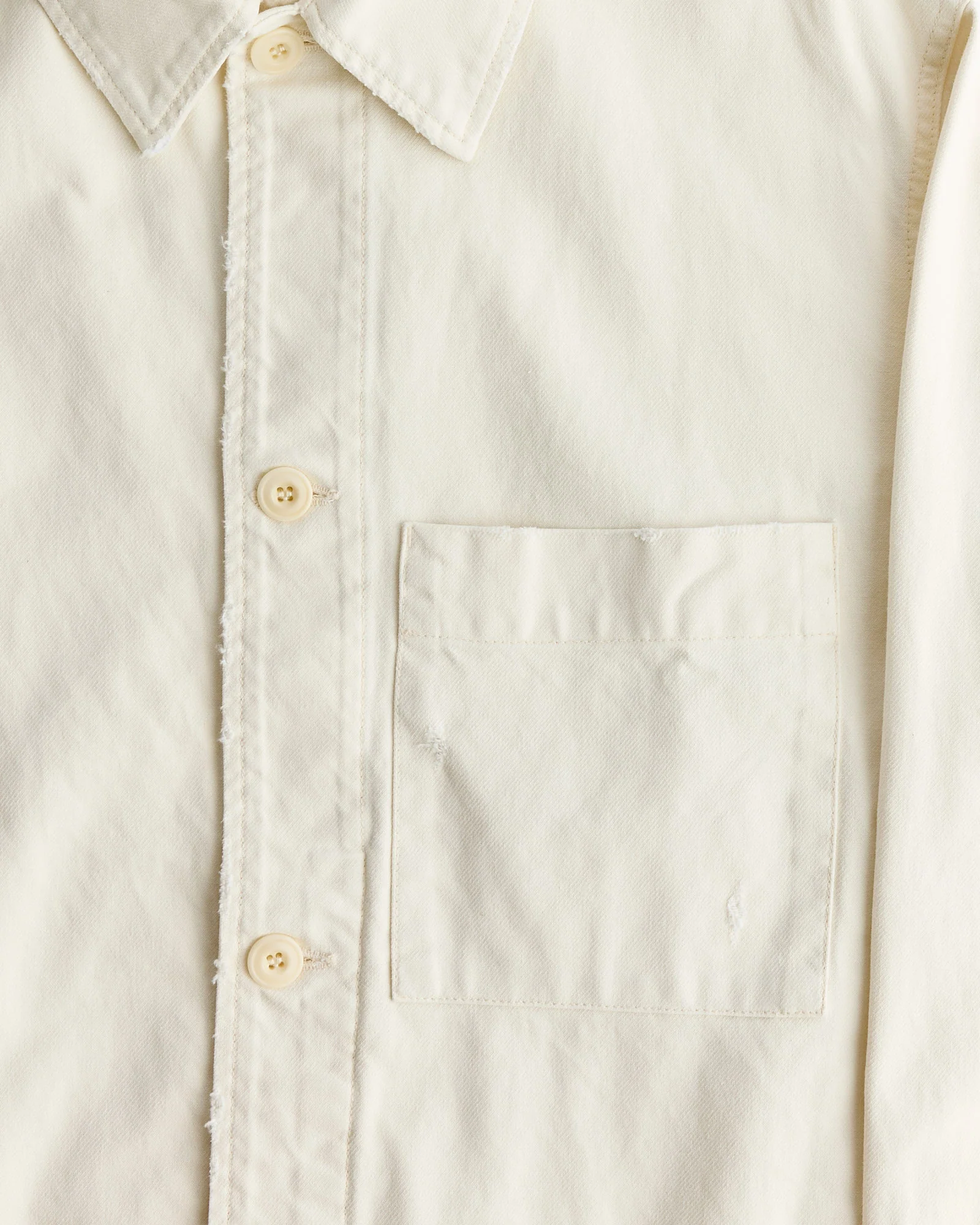 Lang Jacket in French Cotton Twill Cream - Image 3