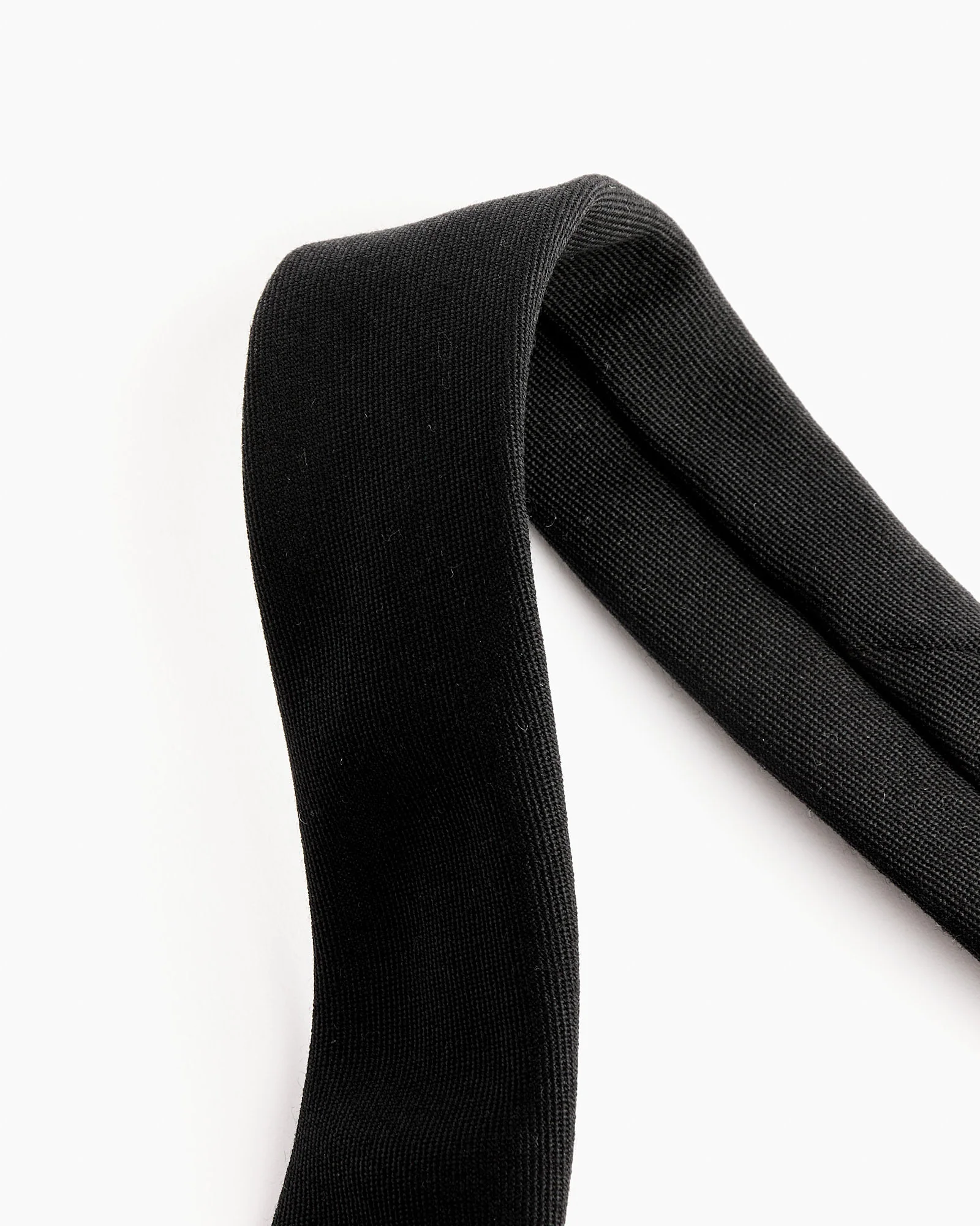 Tie in Wool Gabardine Black - Image 2