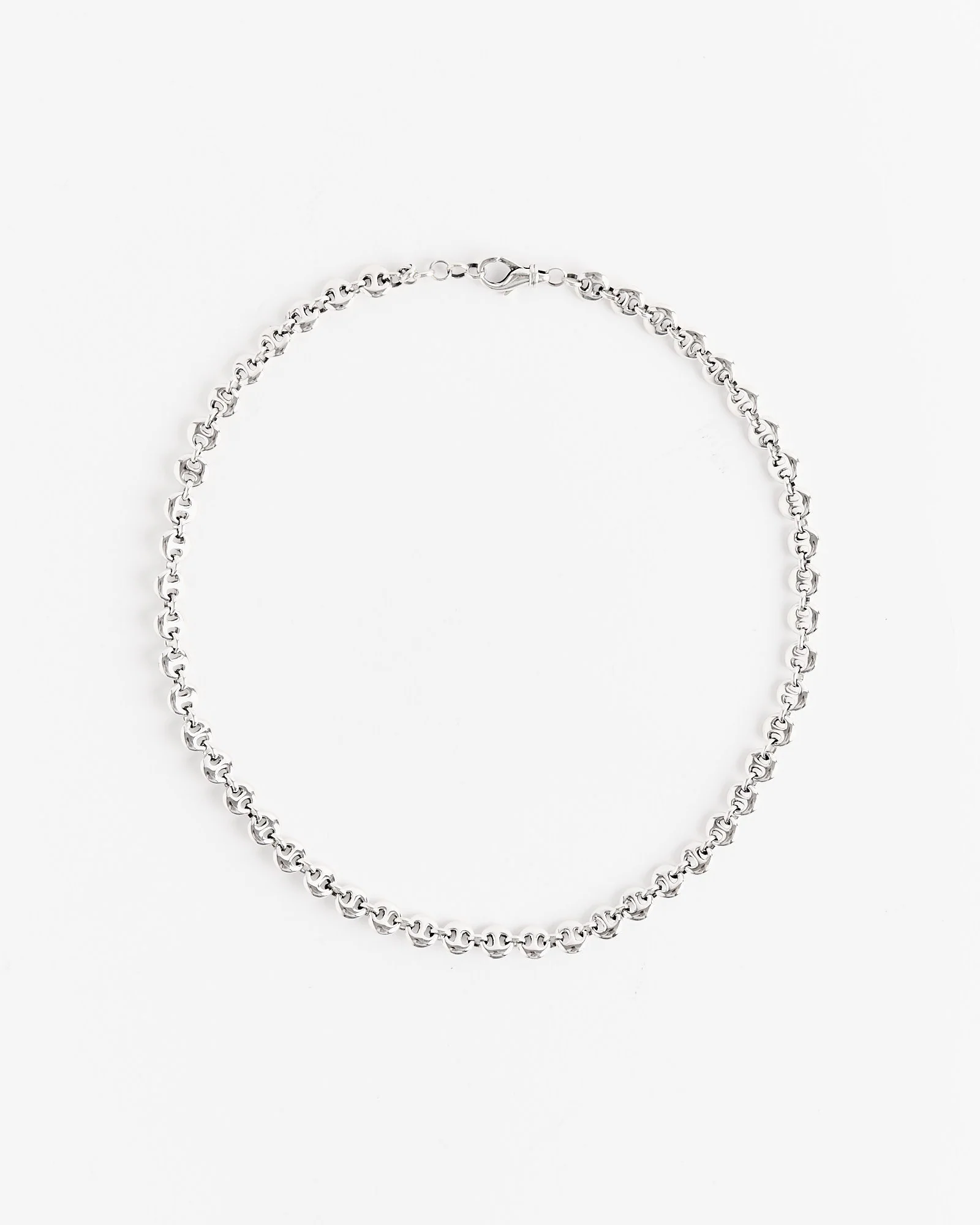 Small Circle Link Necklace in Sterling Silver