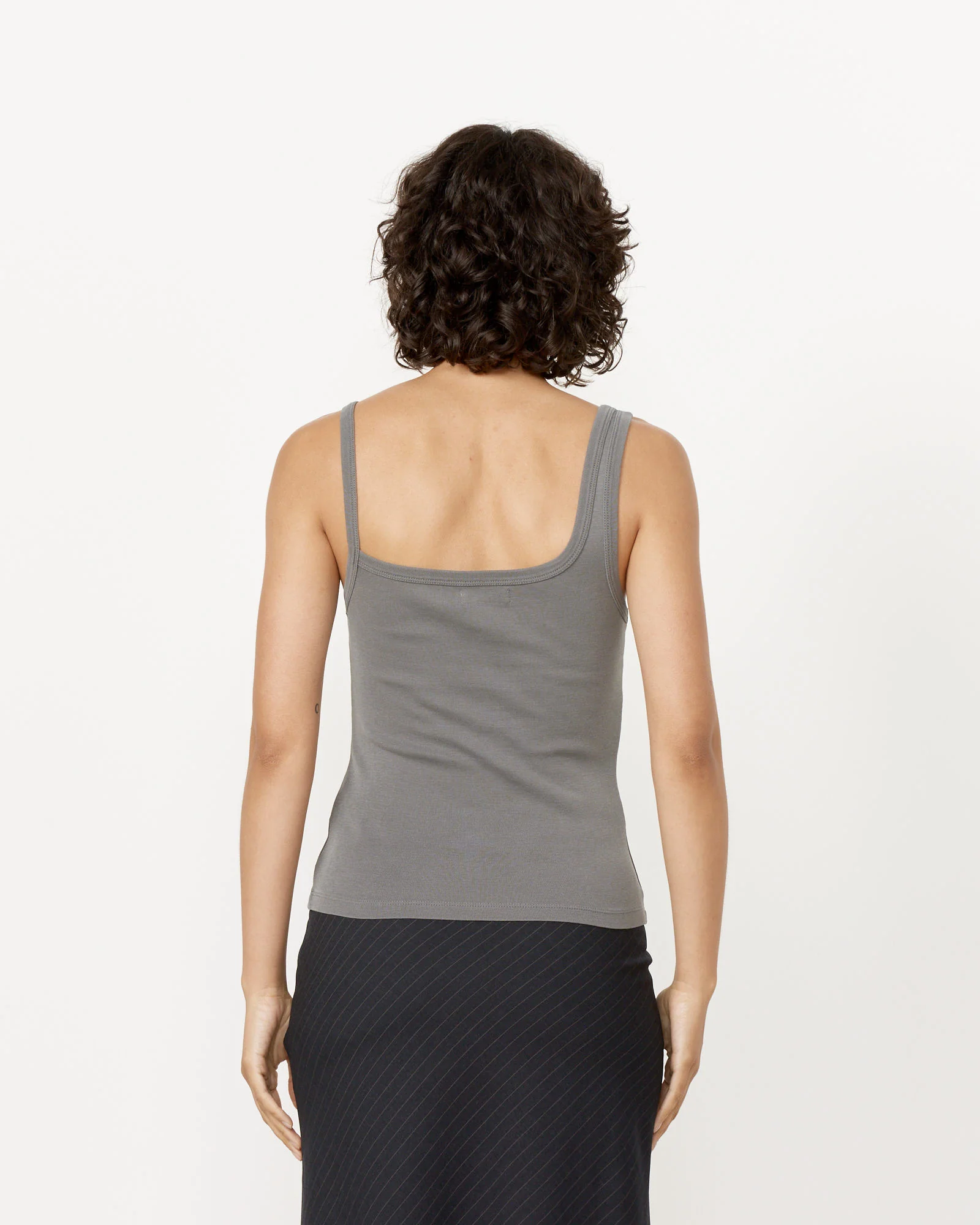 Asymmetrical Tank in Pewter Grey - Image 4