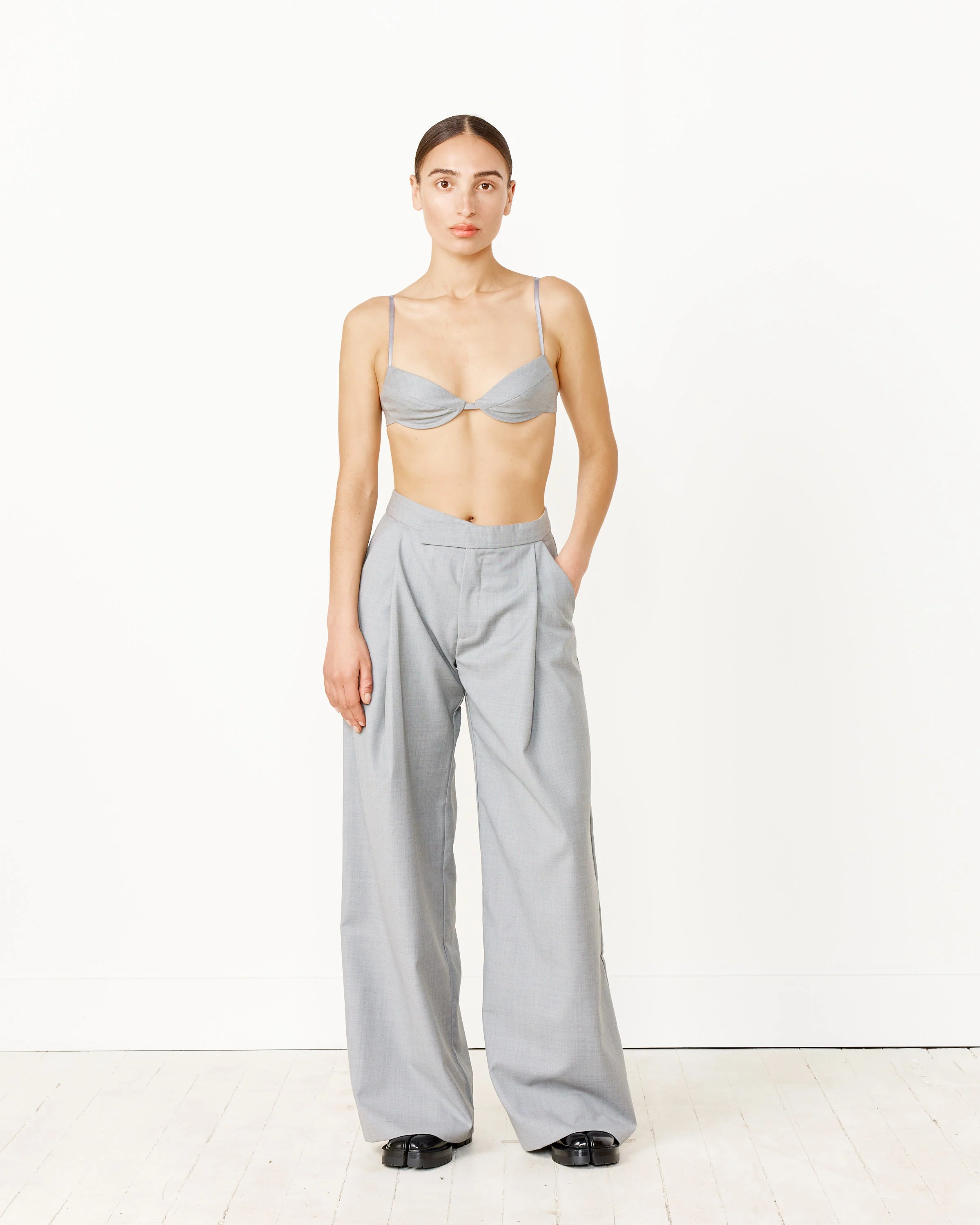 Tailored Bralette in Grey - Image 2