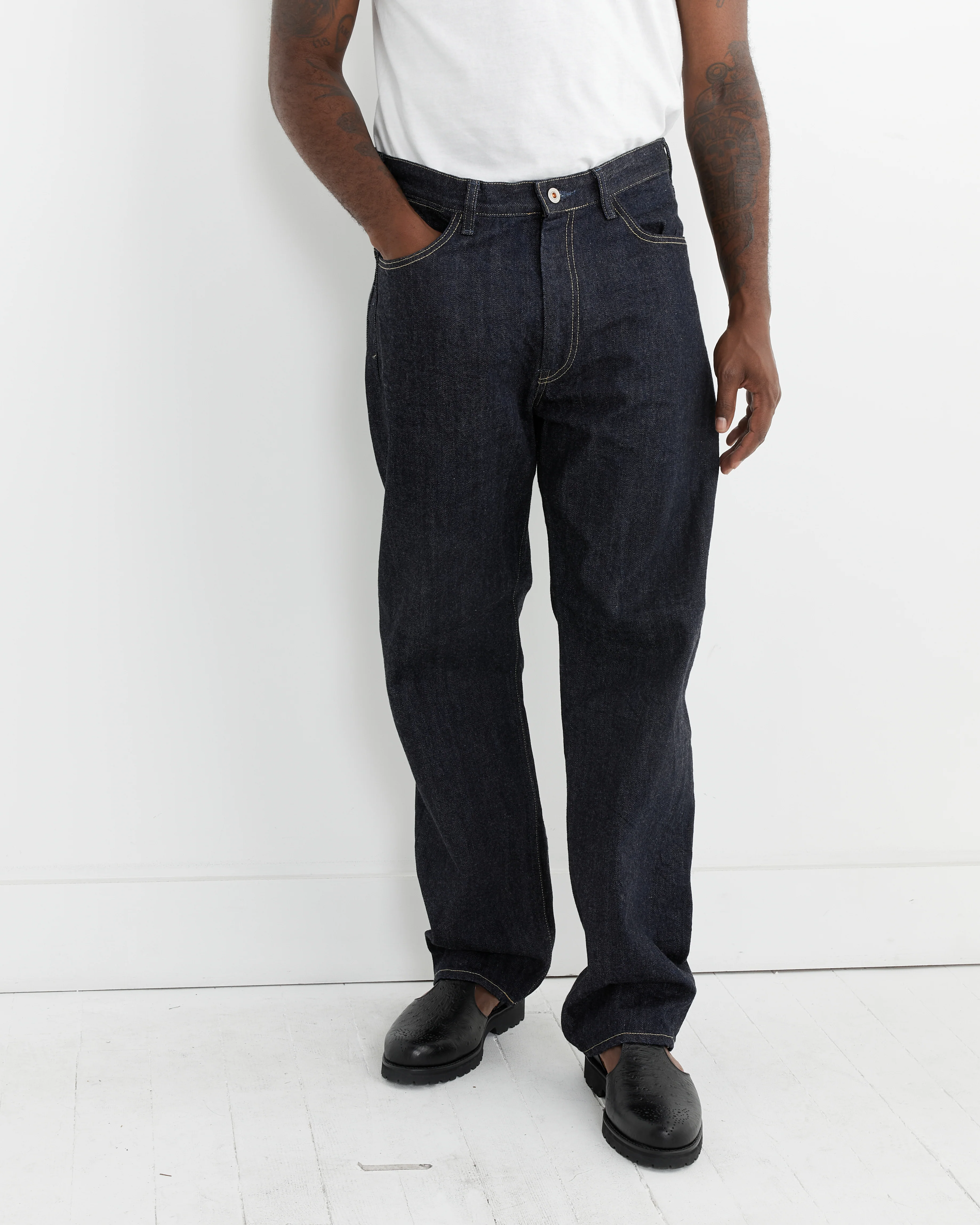 5 Pocket Denim Pant in Navy - Image 3