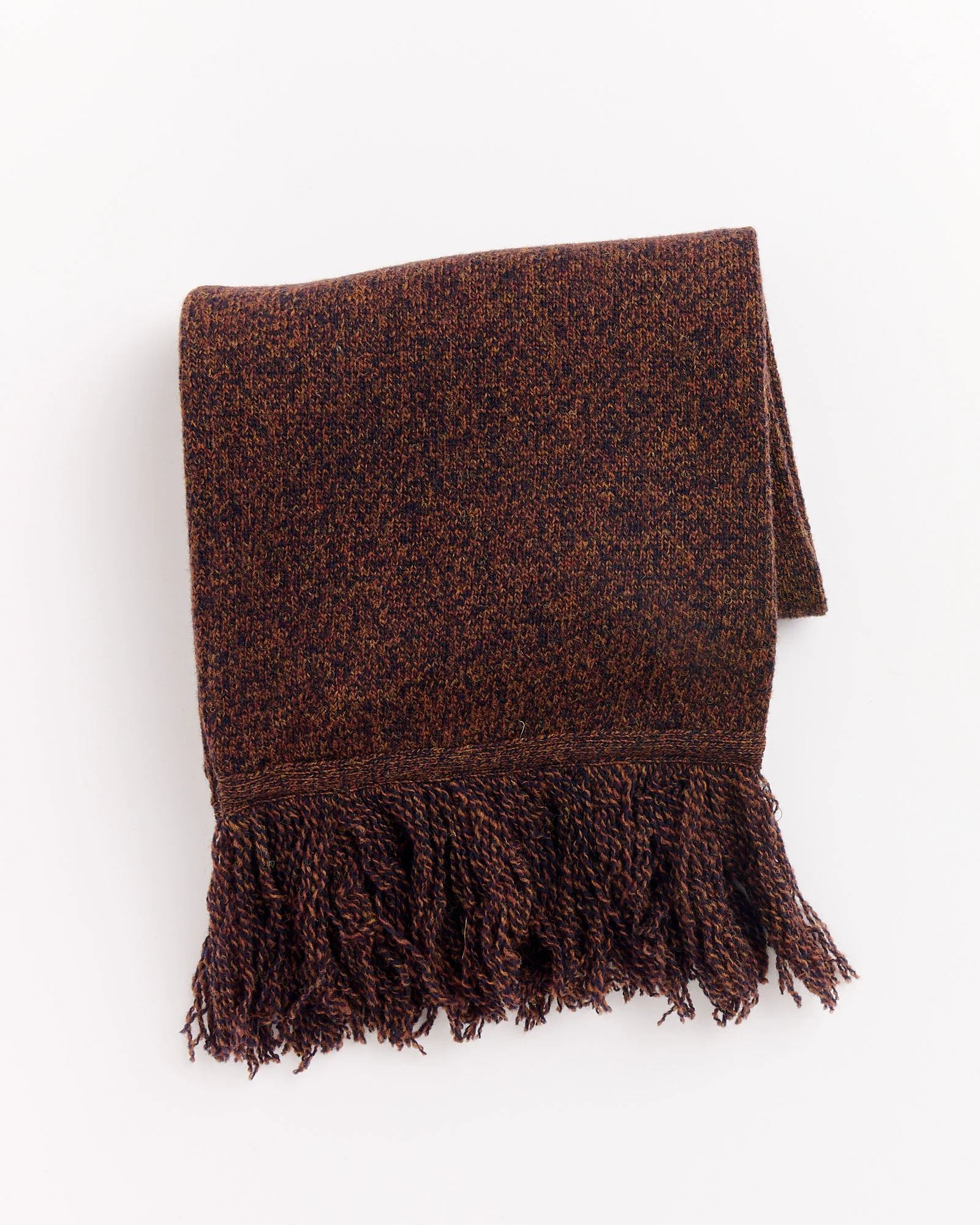 7G Fringe Muffer in Melange Brown