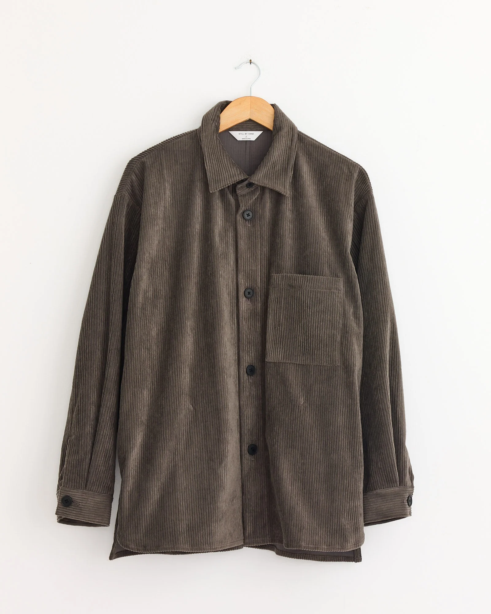 Corduroy Shirt Jacket in Khaki Brown