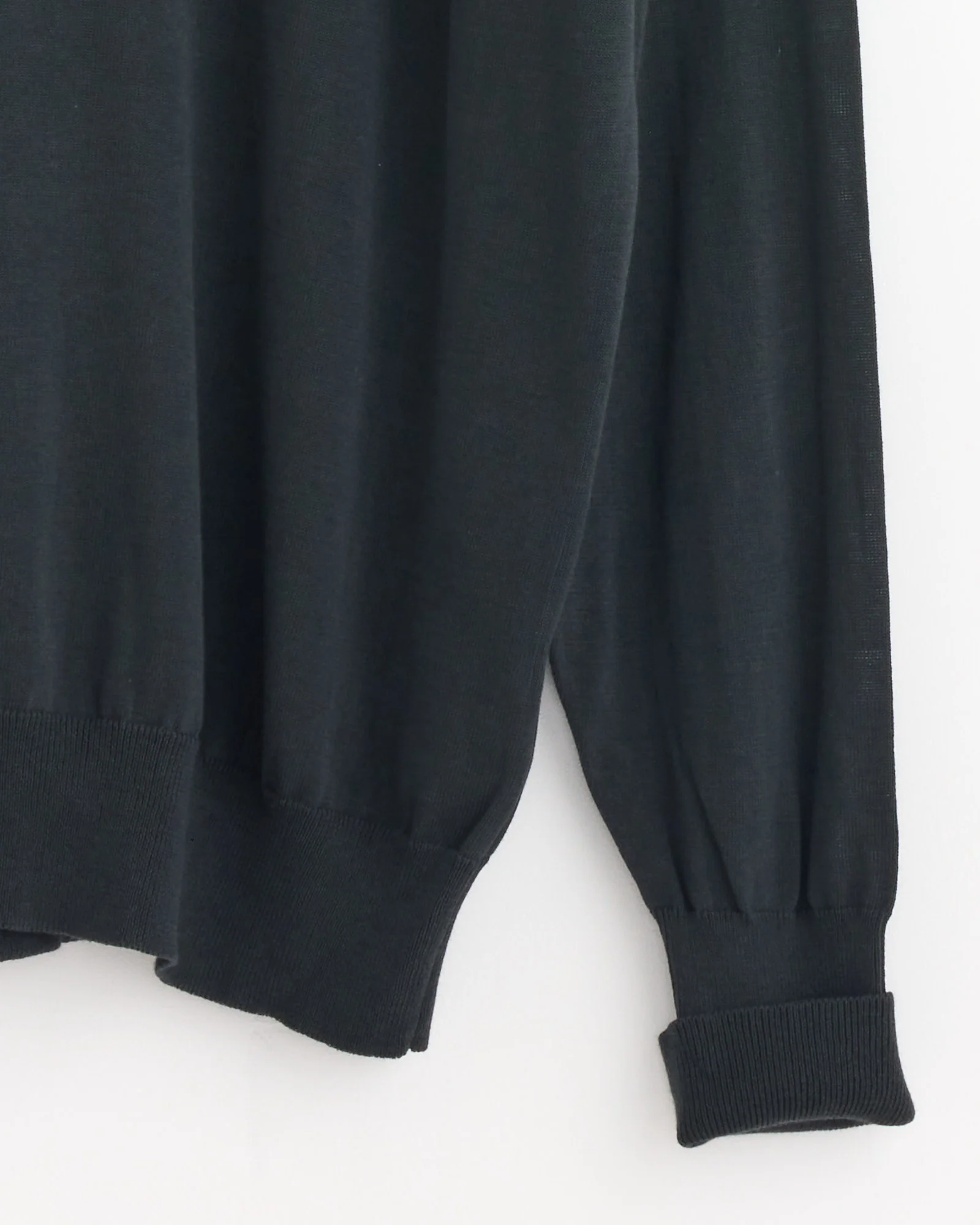 Cotton Silk Pullover in Green Charcoal - Image 2