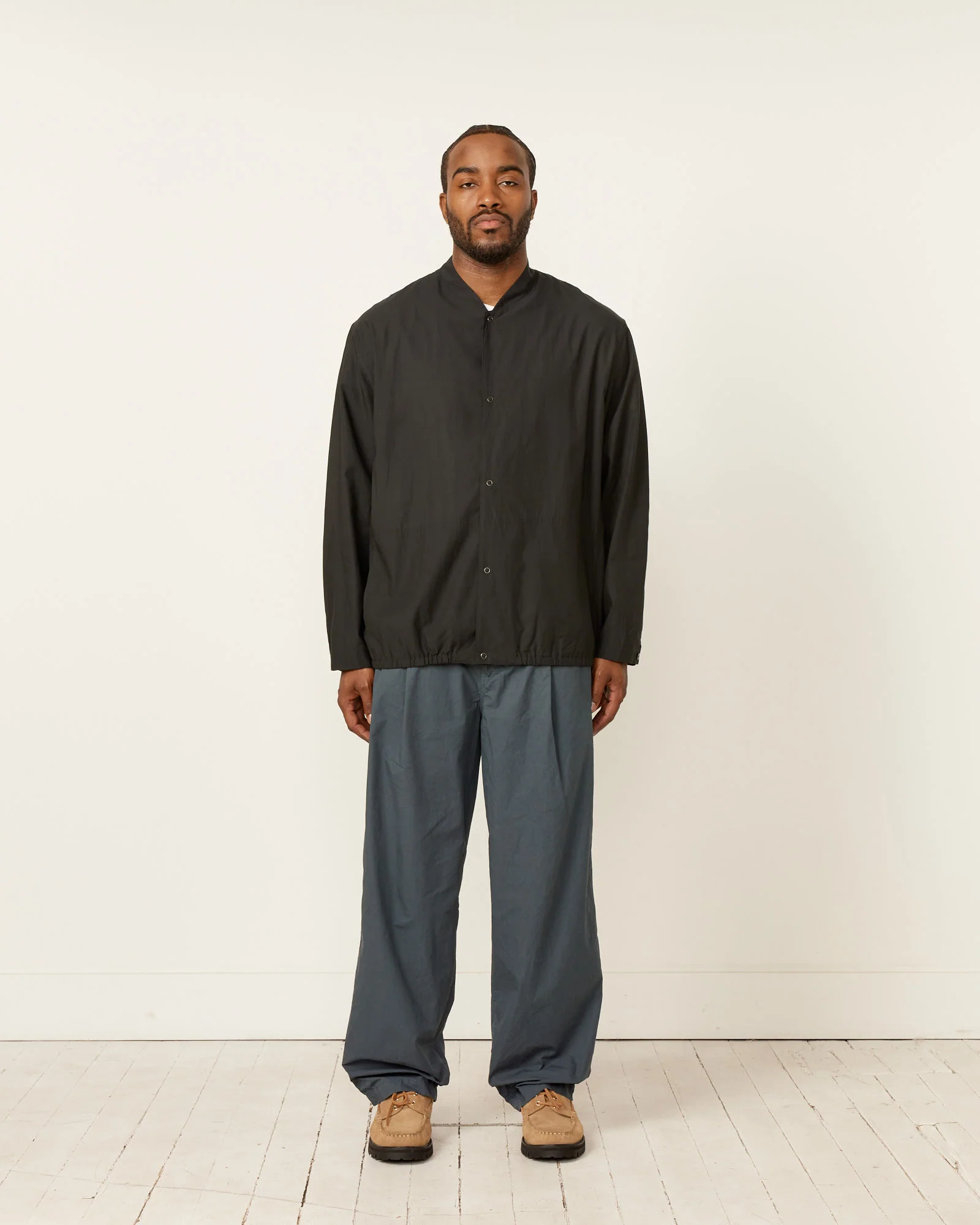 Cupro Mixed Blouson in Black - Image 2