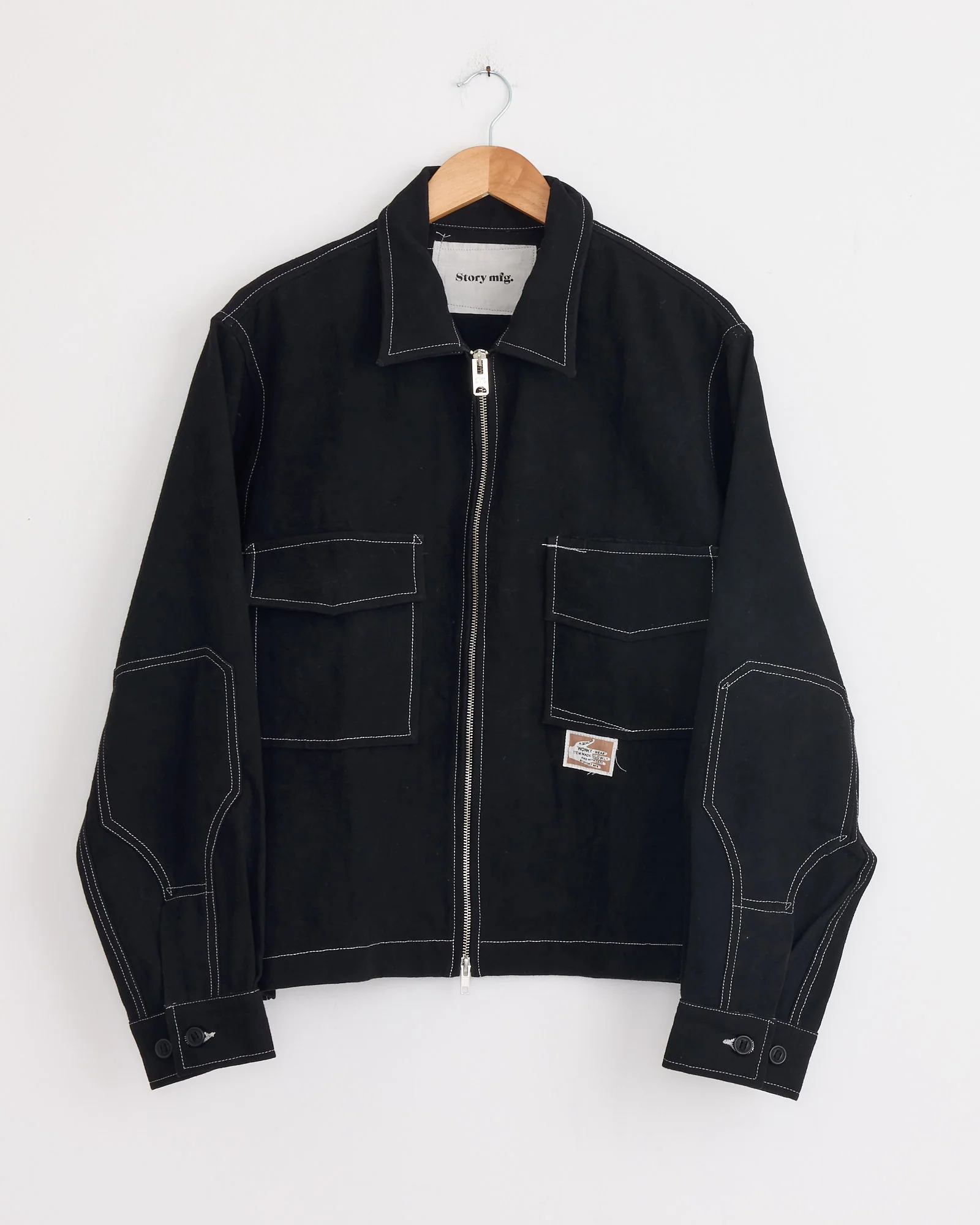 555 Jacket in Black Wonky Wear