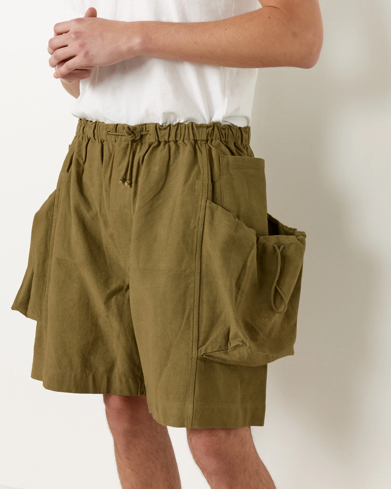 Salt Shorts in Olive Slub - Image 3