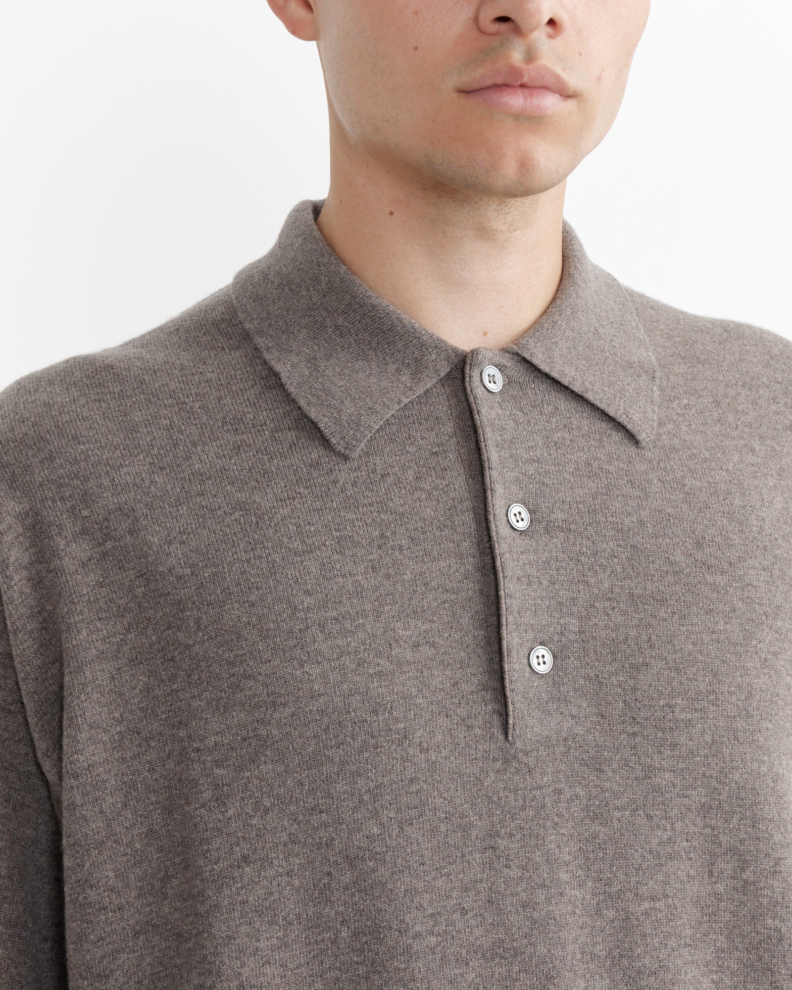 Noe Polo in Stone Melange - Image 3