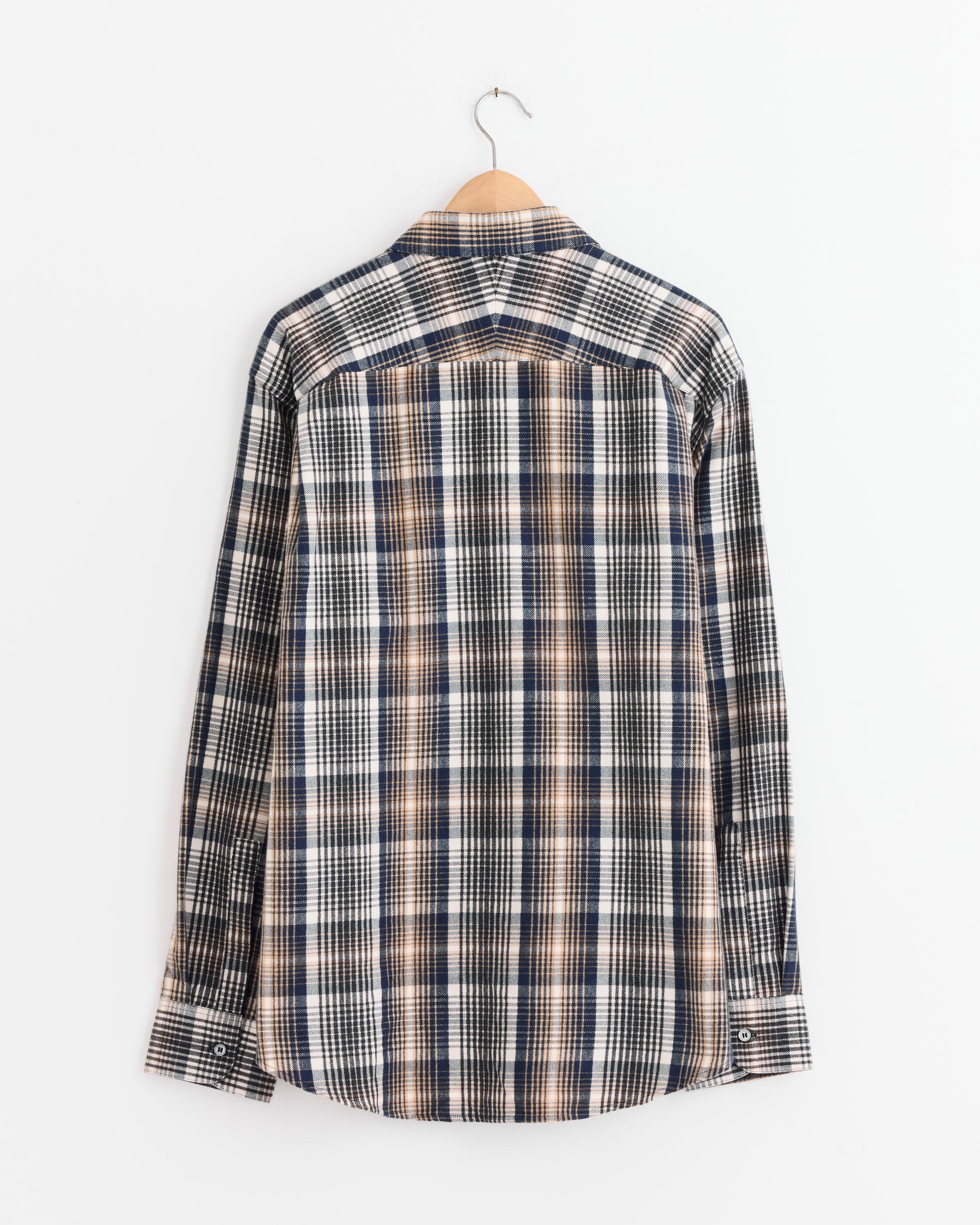 Studio Nicholson x Aaron Levine View Shirt in Navy/Oatmeal - Image 3