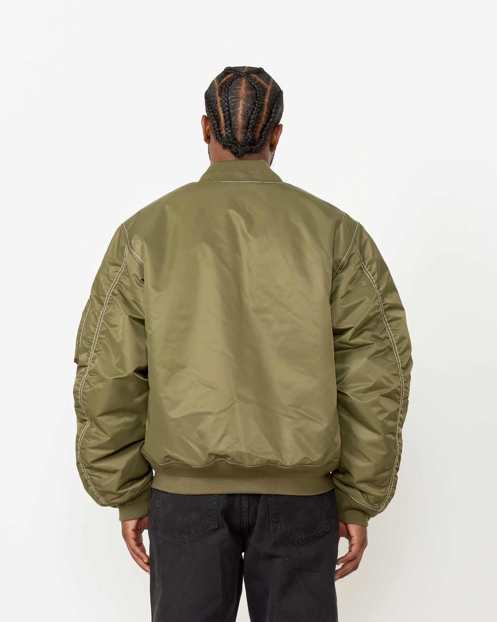 Built Bomber Jacket in Olive - Image 6