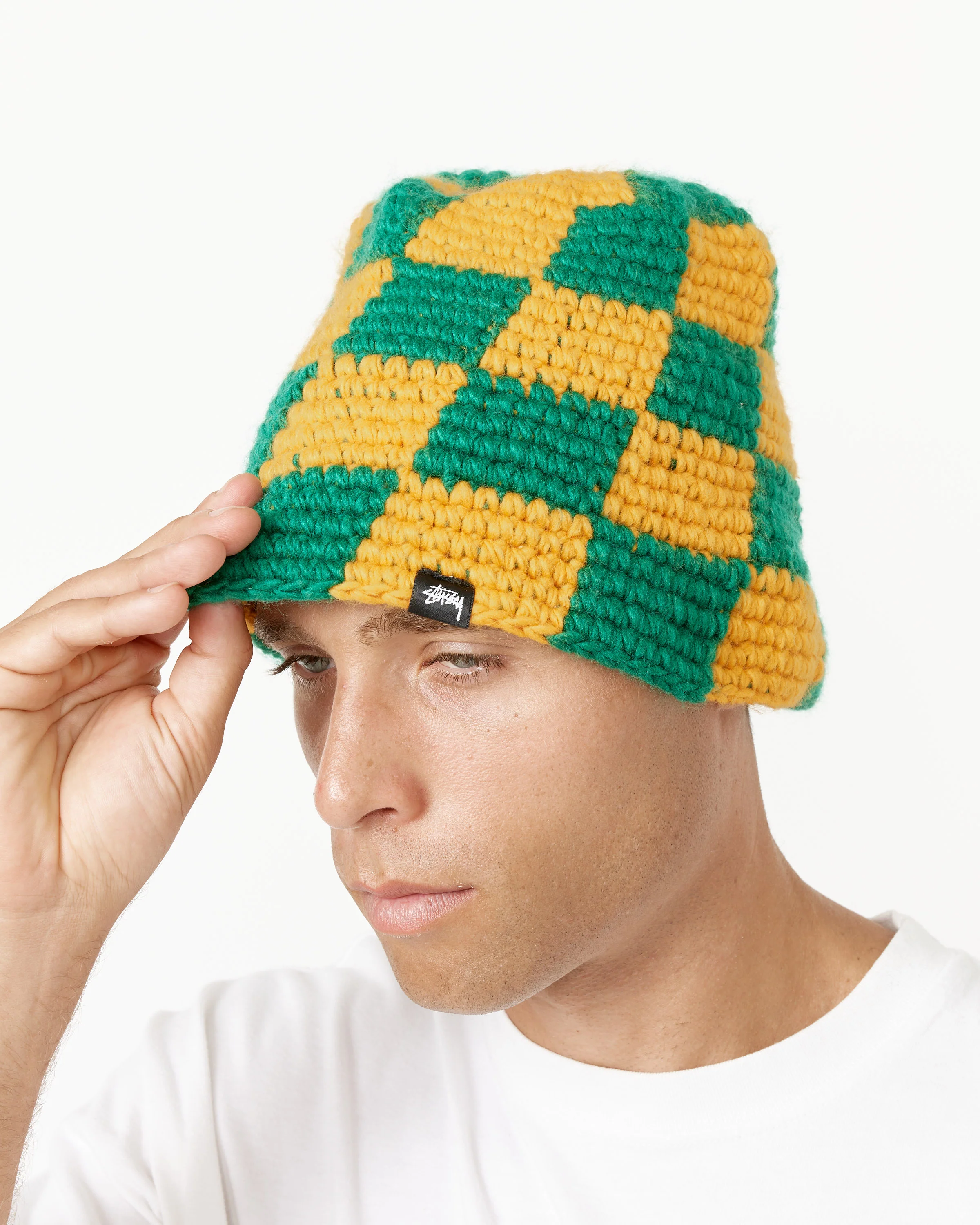 Checker Knit Bucket Hat - Image 2