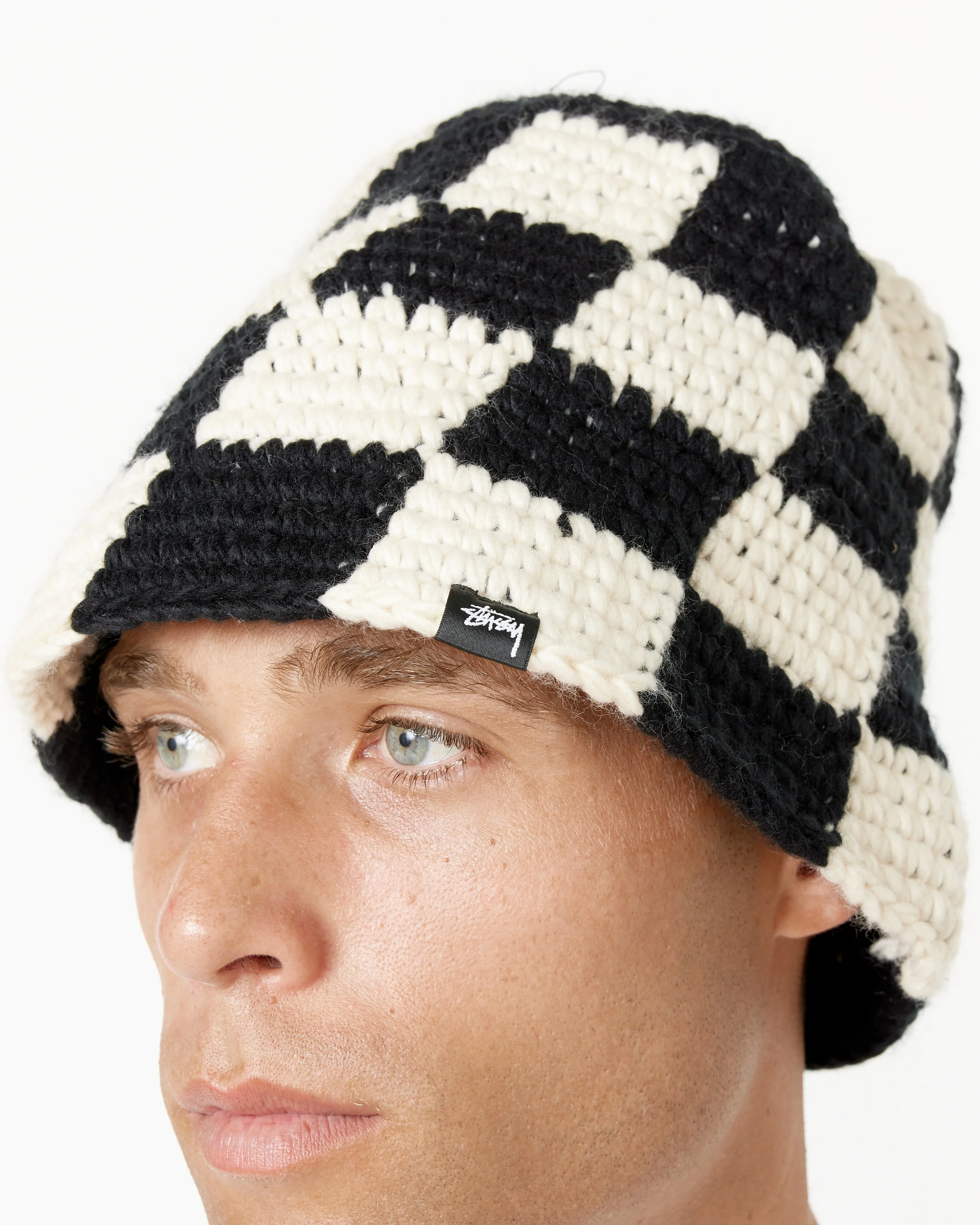 Checker Knit Bucket Hat - Image 6