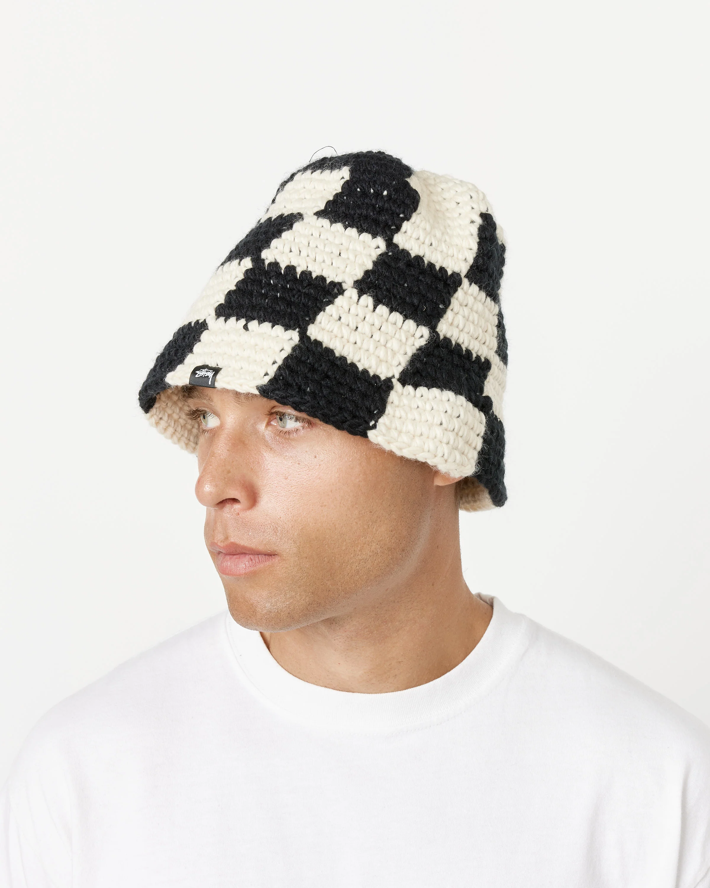 Checker Knit Bucket Hat - Image 7