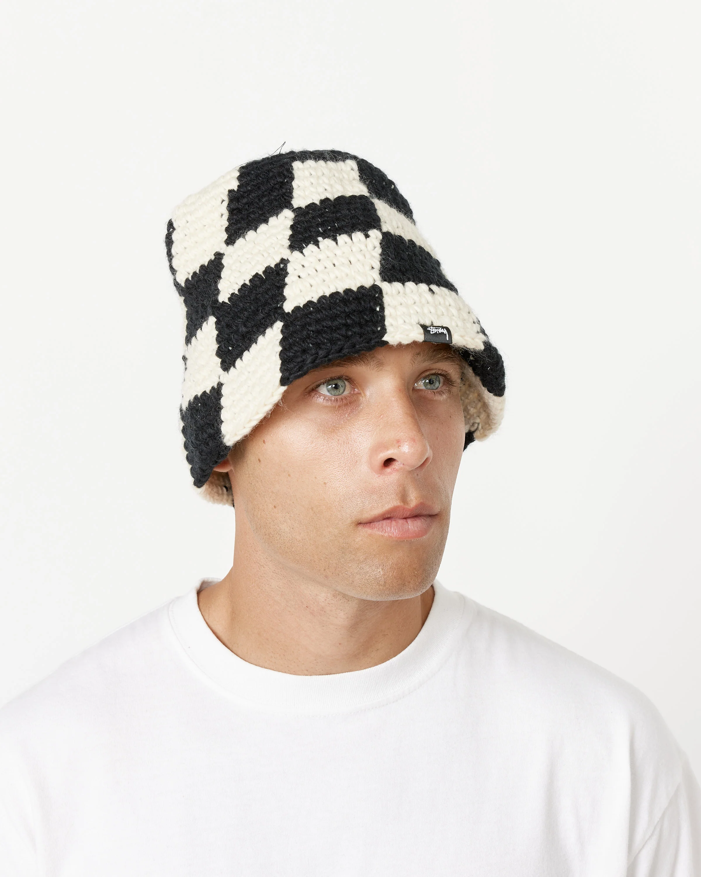 Checker Knit Bucket Hat - Image 8