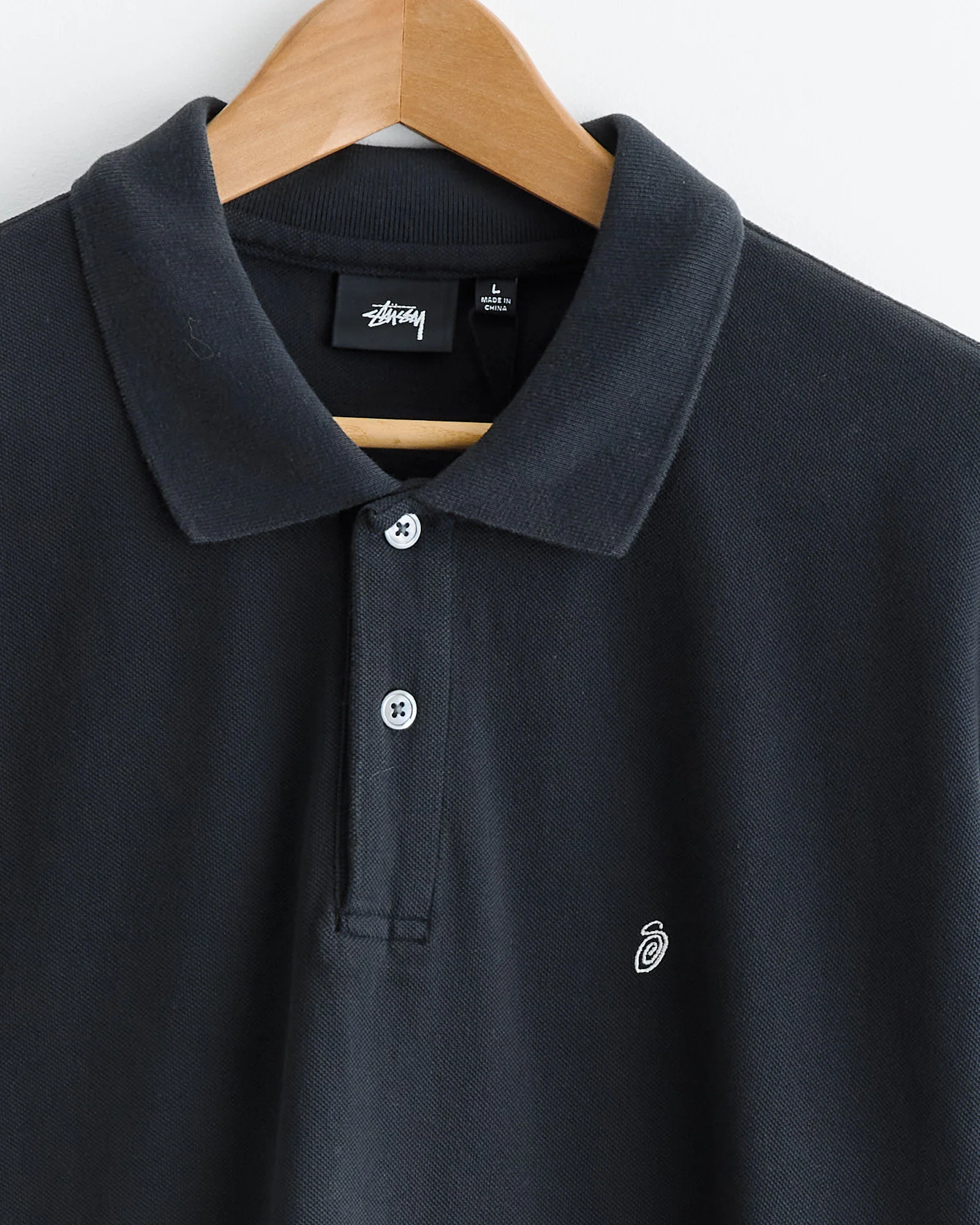 Classic Pique Polo in Black - Image 2