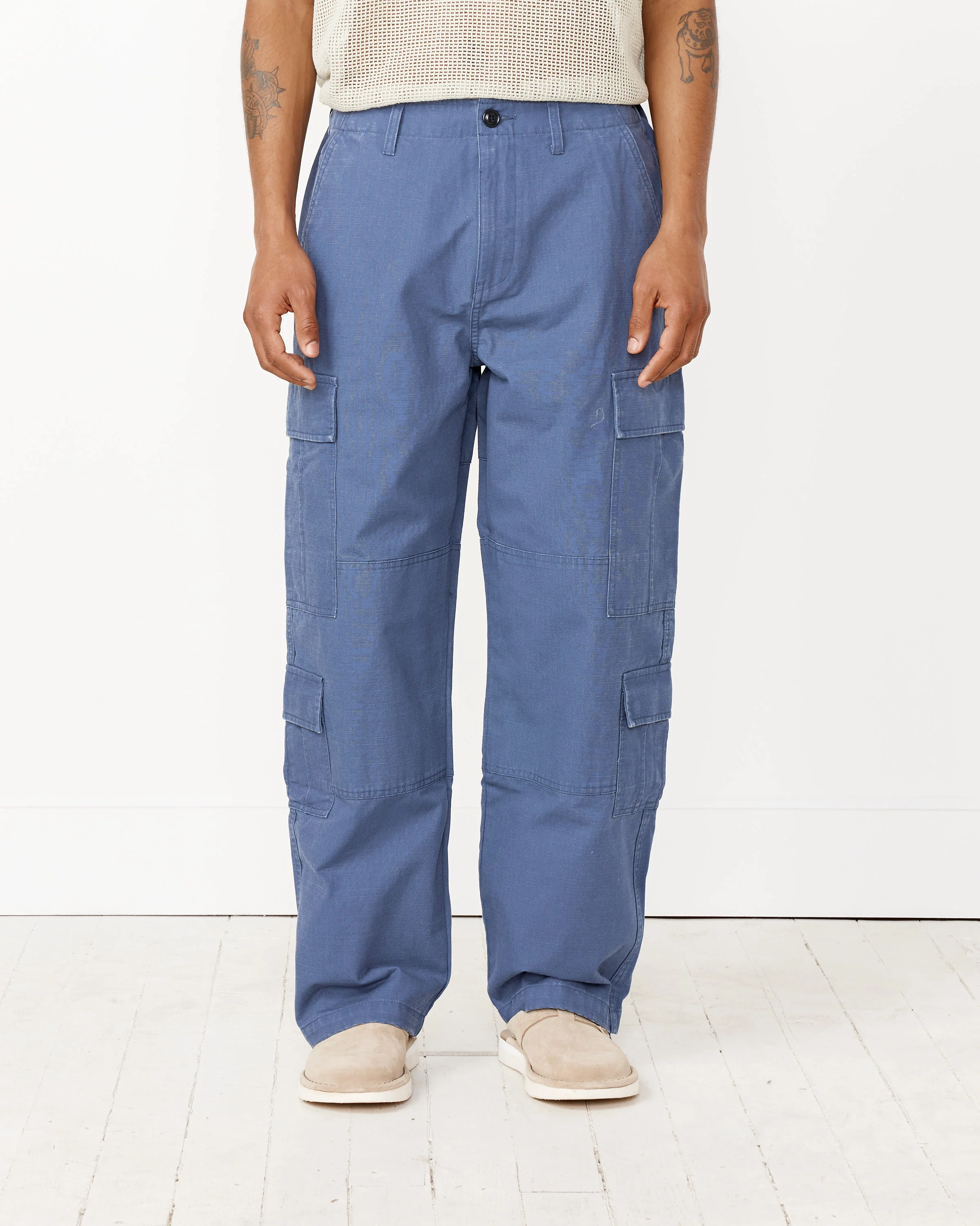 Ripstop Surplus Cargo in Washed Blue