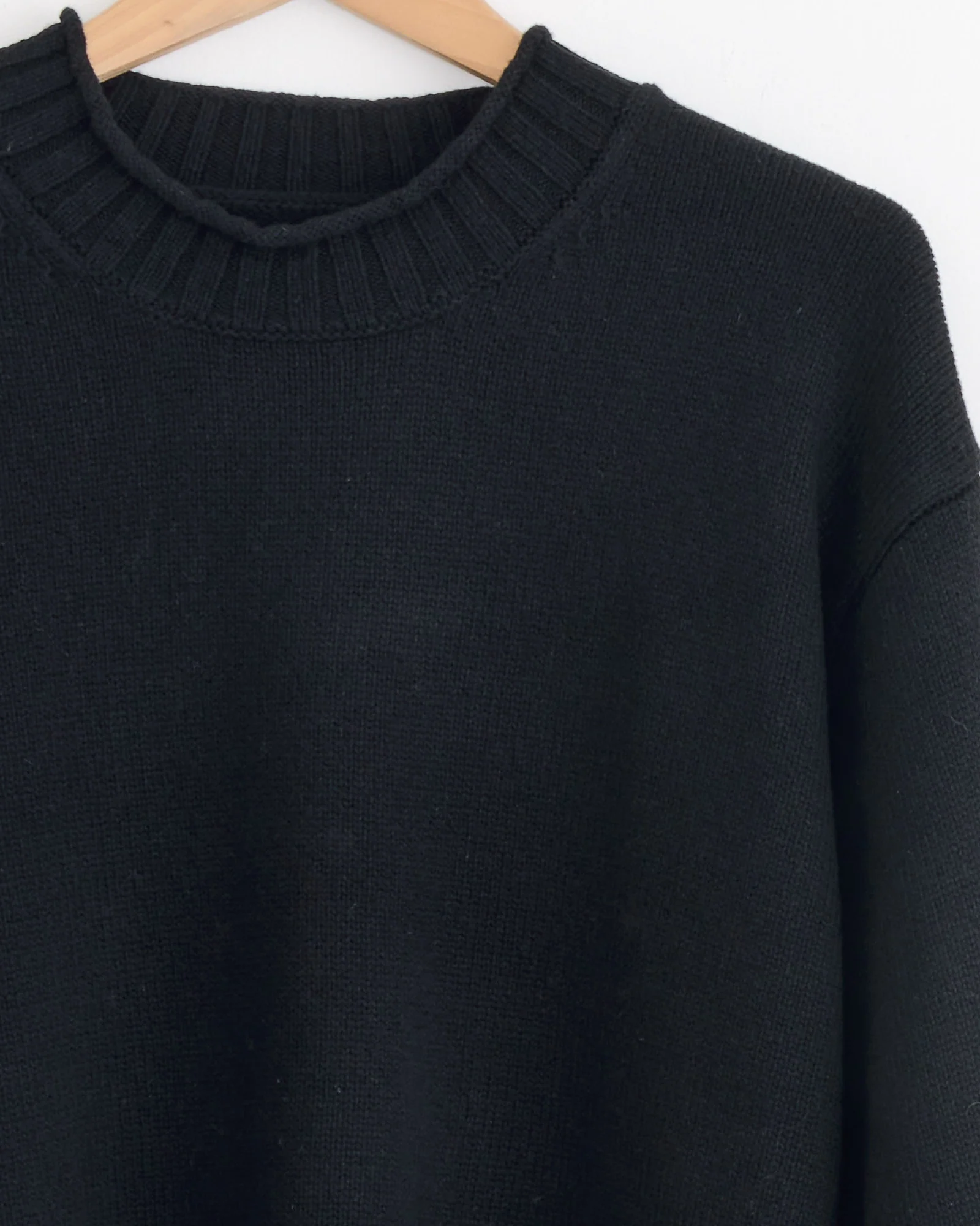 Tonal Mock Neck Sweater in Black - Image 3