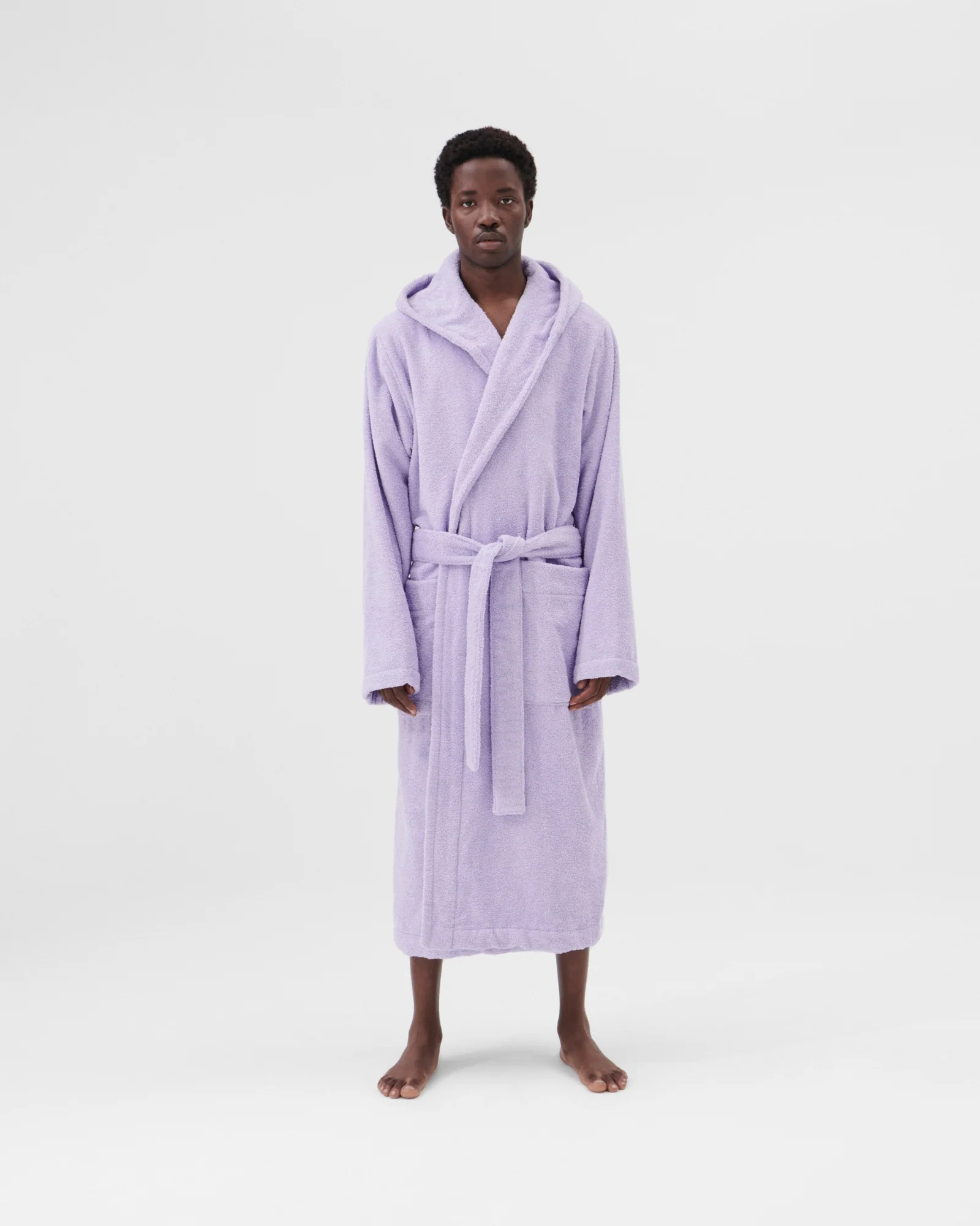 Hooded Bathrobe in Lavender - Image 3