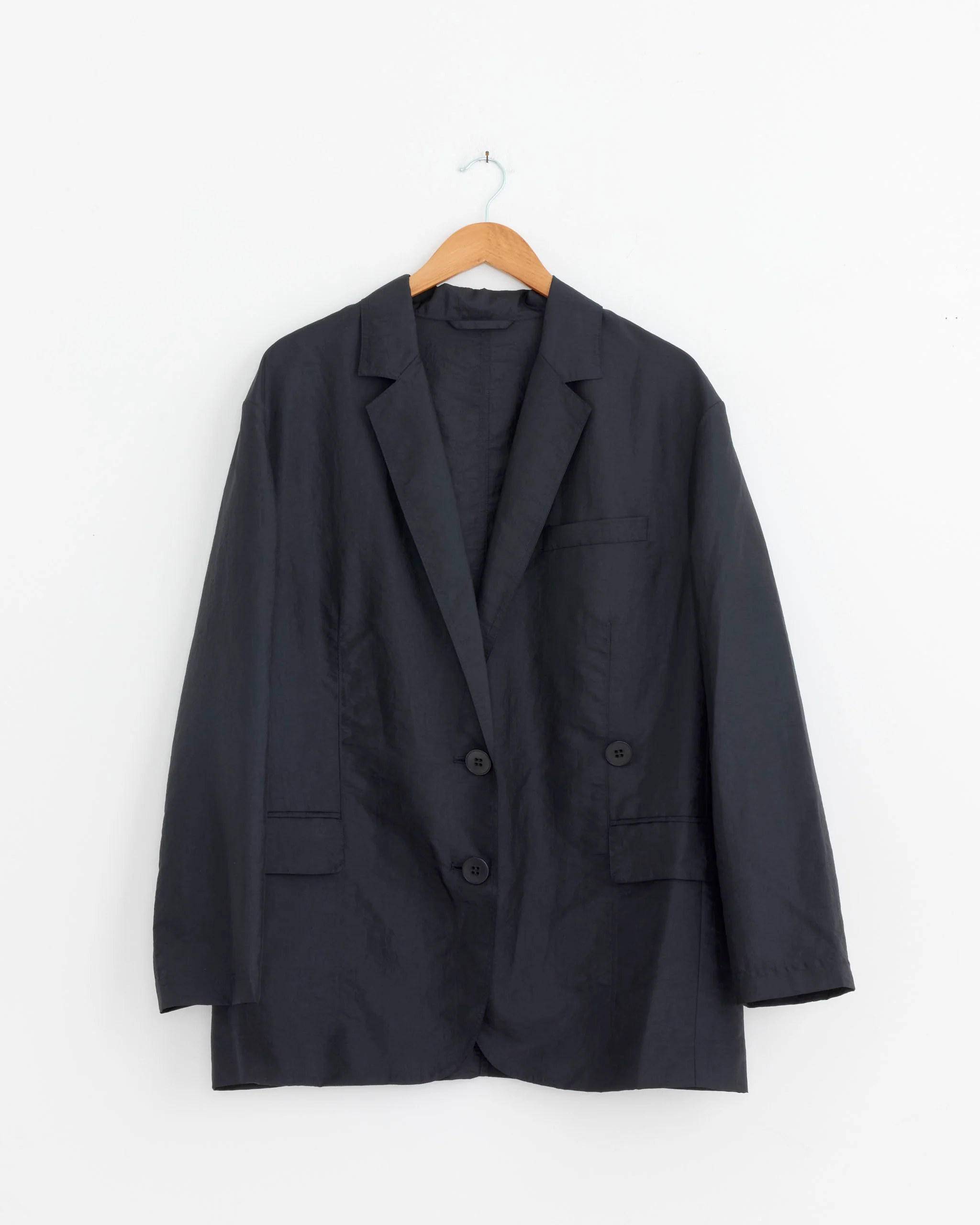 Crispy Nylon Liam Blazer in Navy