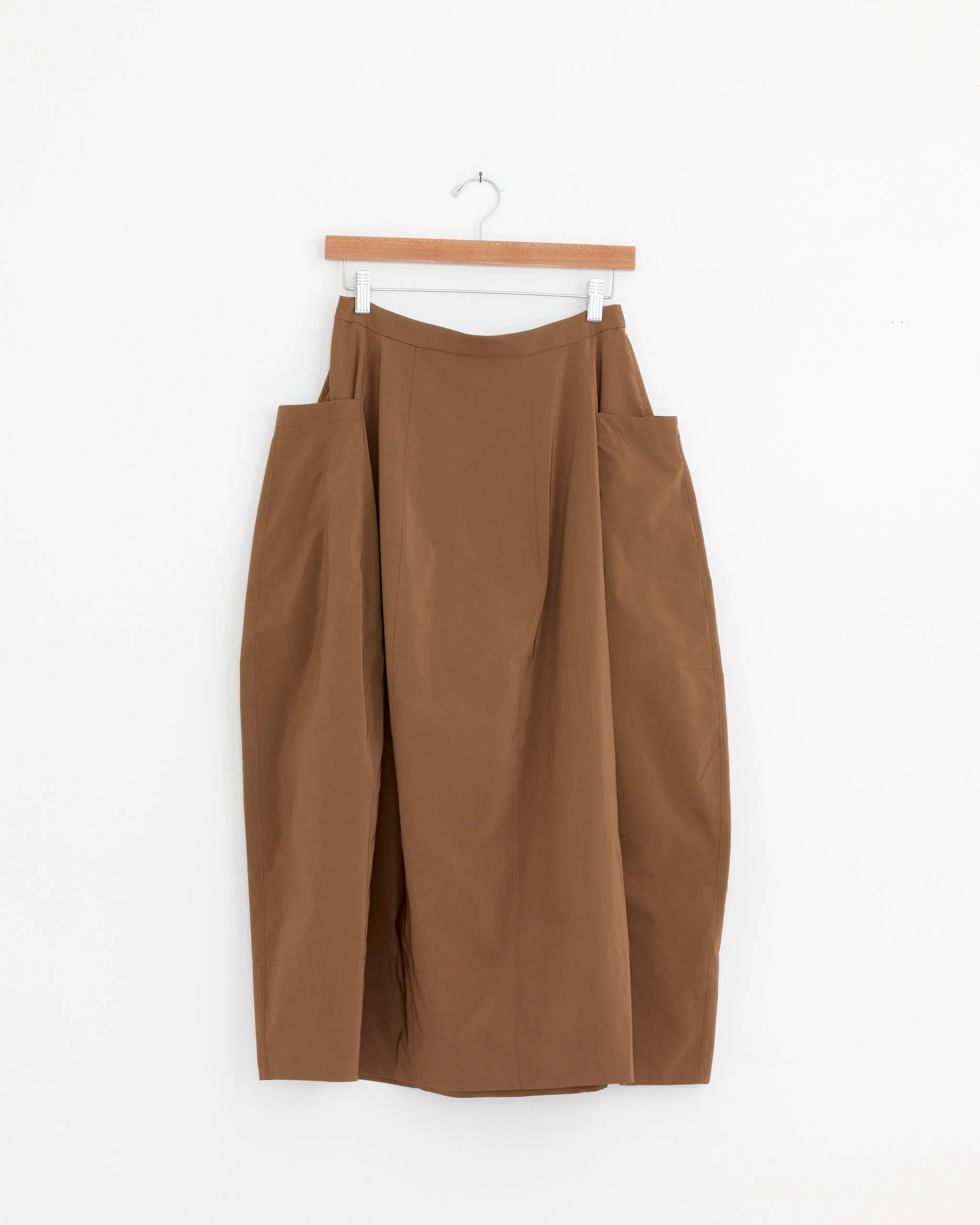 Nylon Lantern Skirt in Caramel Latte