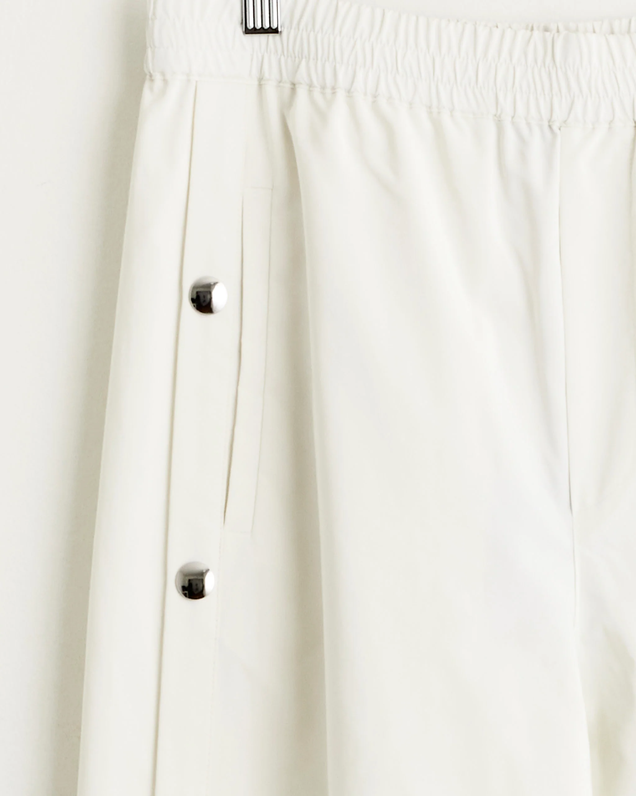 Nylon Snap Pull On Jogger in White - Image 2