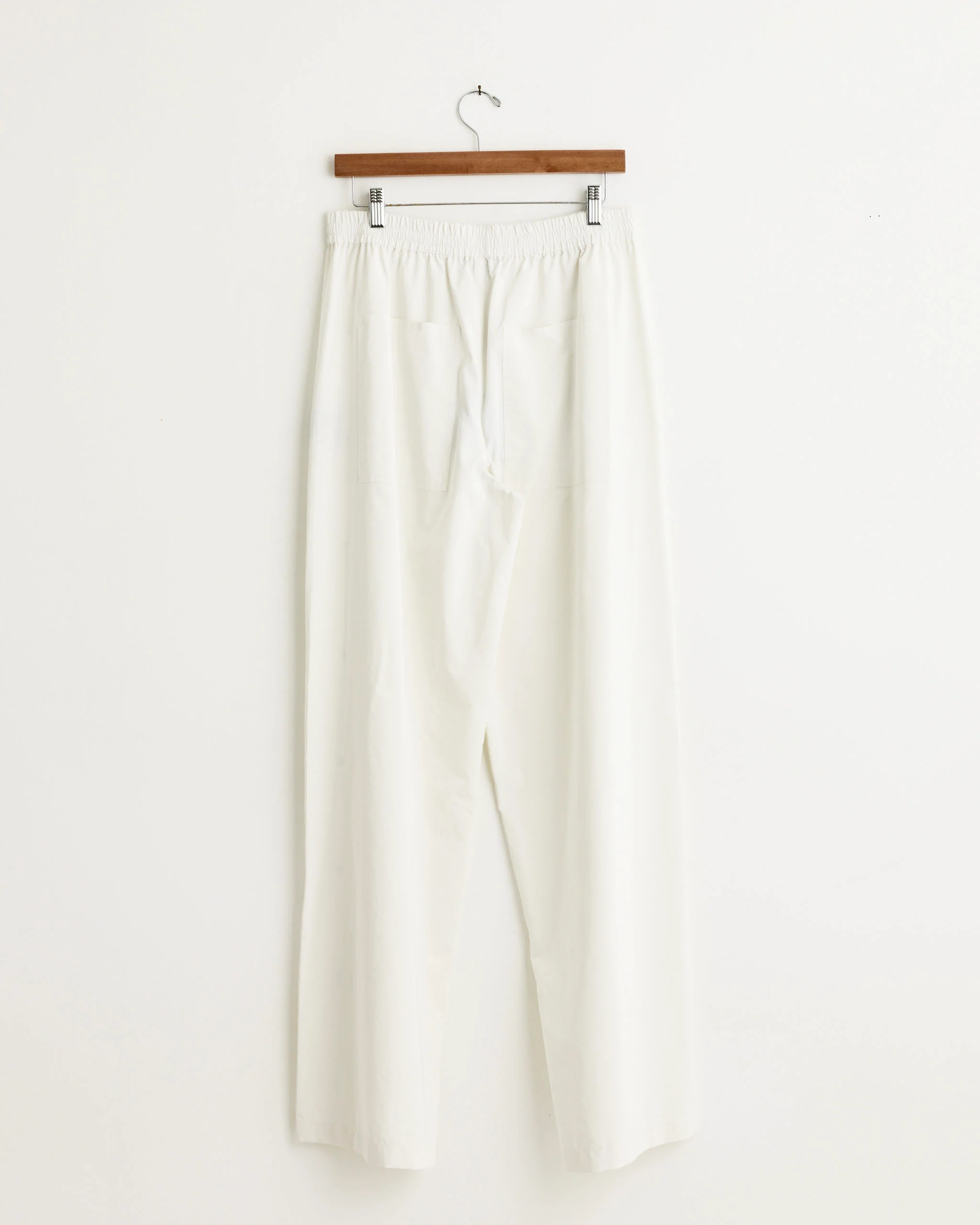 Nylon Snap Pull On Jogger in White - Image 3
