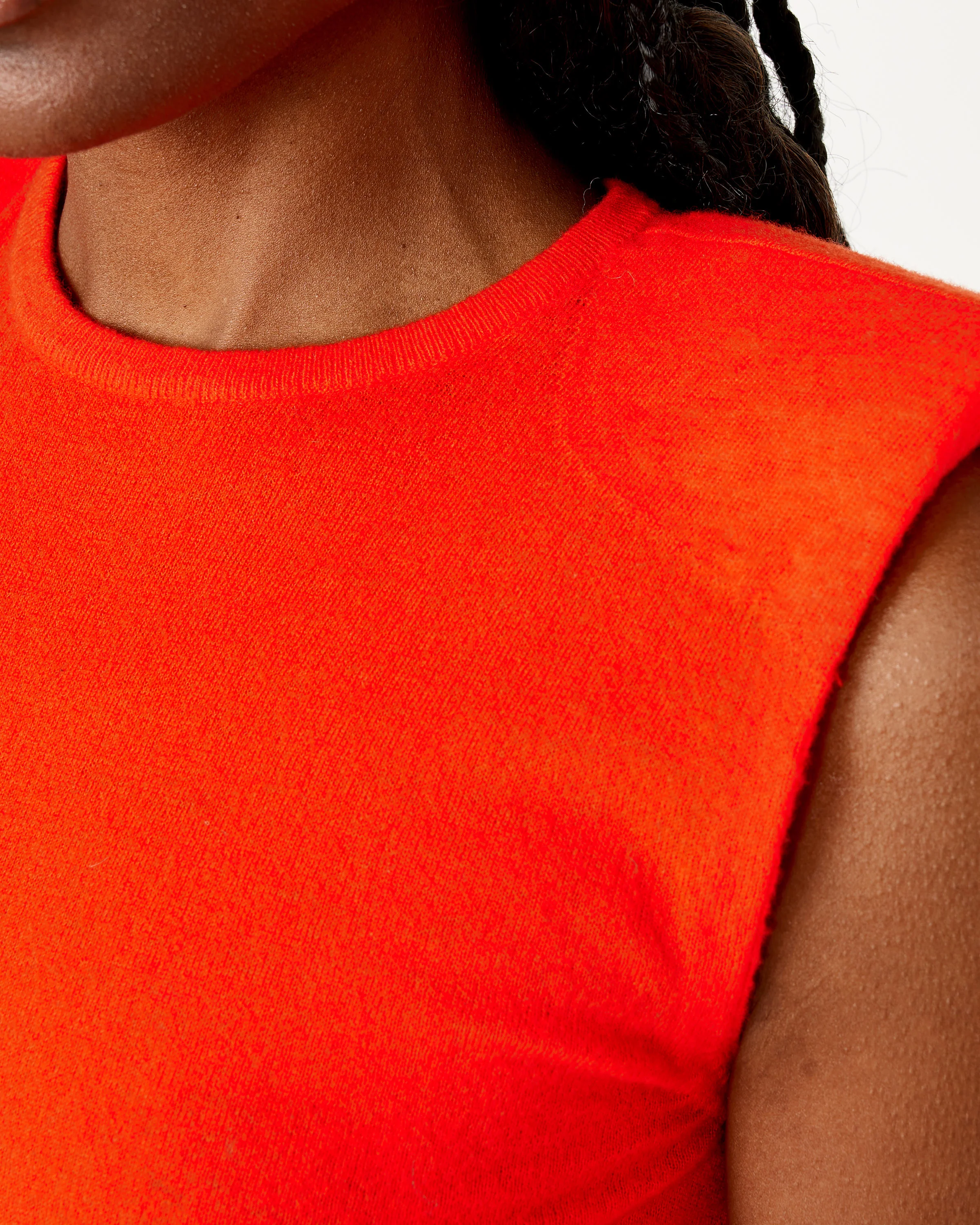 Skinlike Mercerized Wool Tube Tank in Red - Image 2