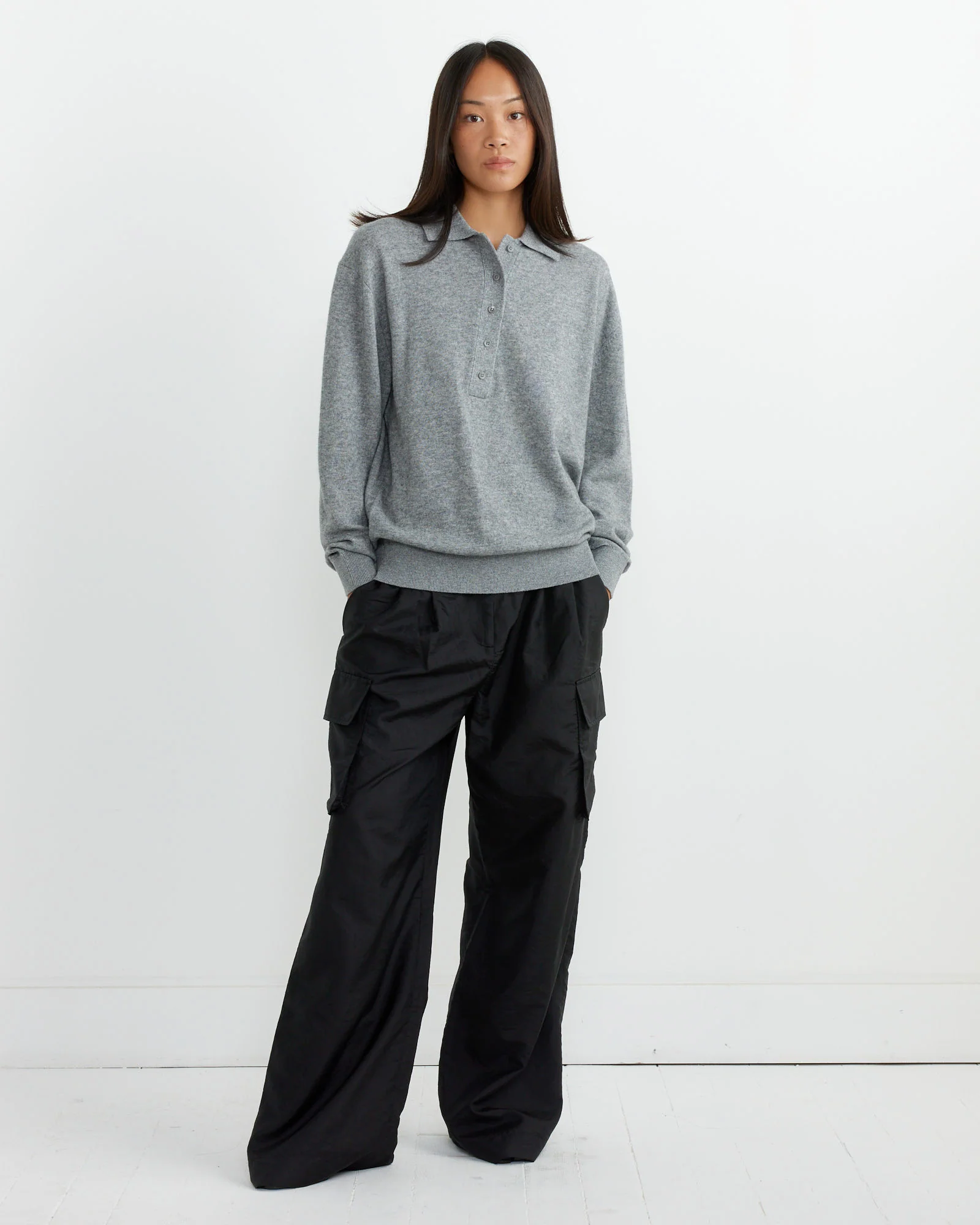 Stella Pleated Cargo Pant in Black - Image 2