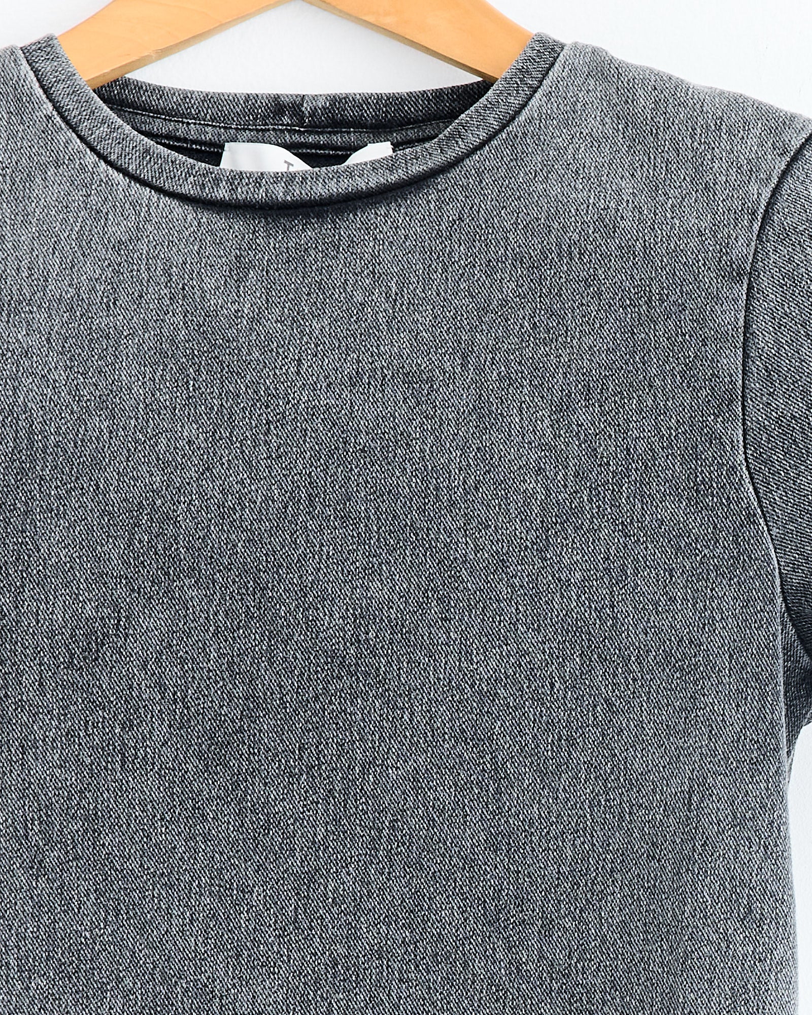 Stretch Denim Baby Tee in Black - Image 2