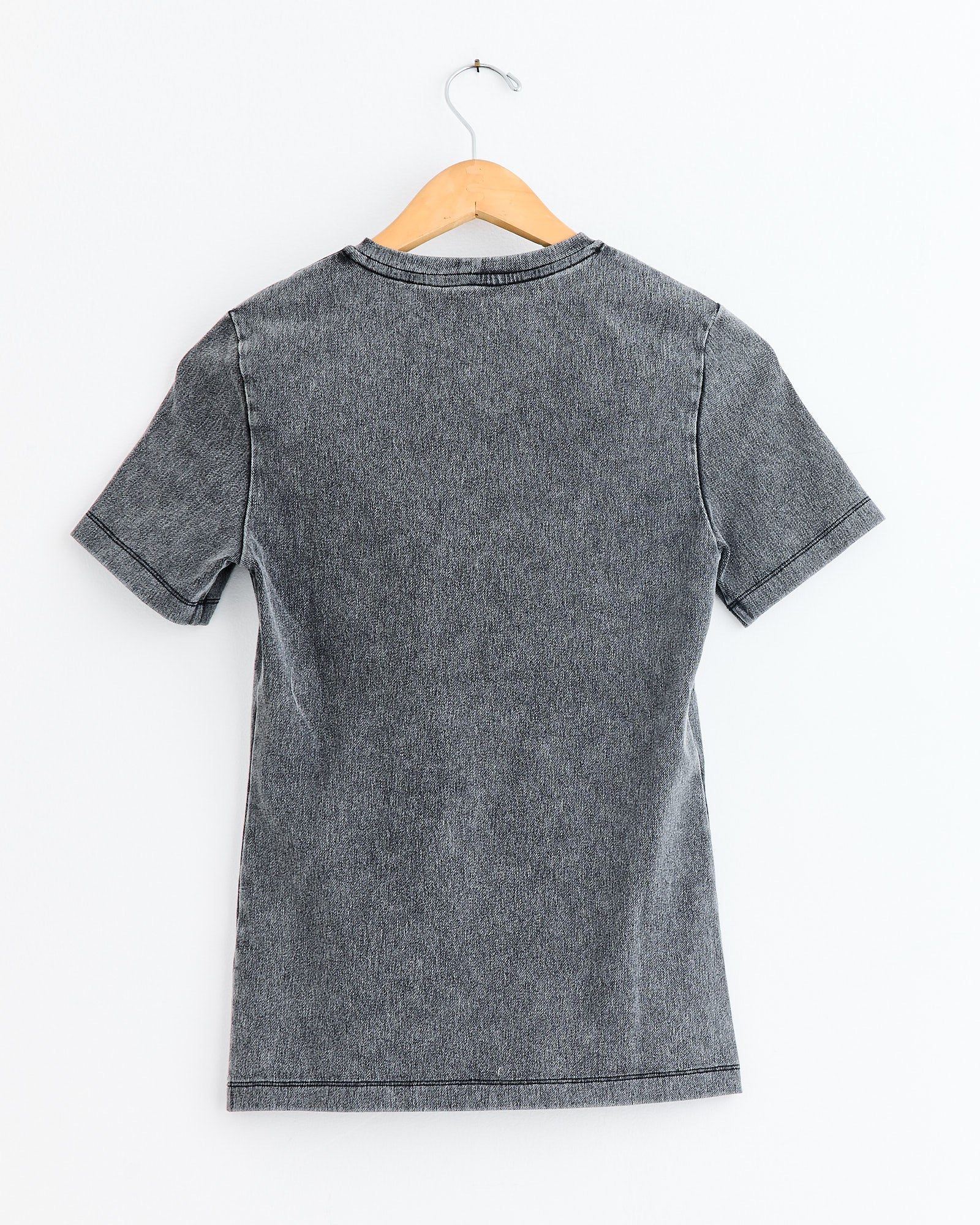 Stretch Denim Baby Tee in Black - Image 3