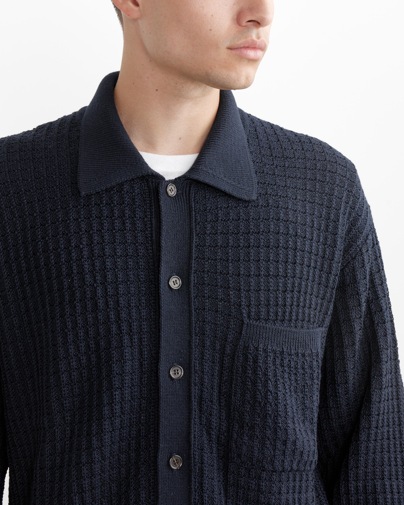 Knit Jacket in Navy - Image 2