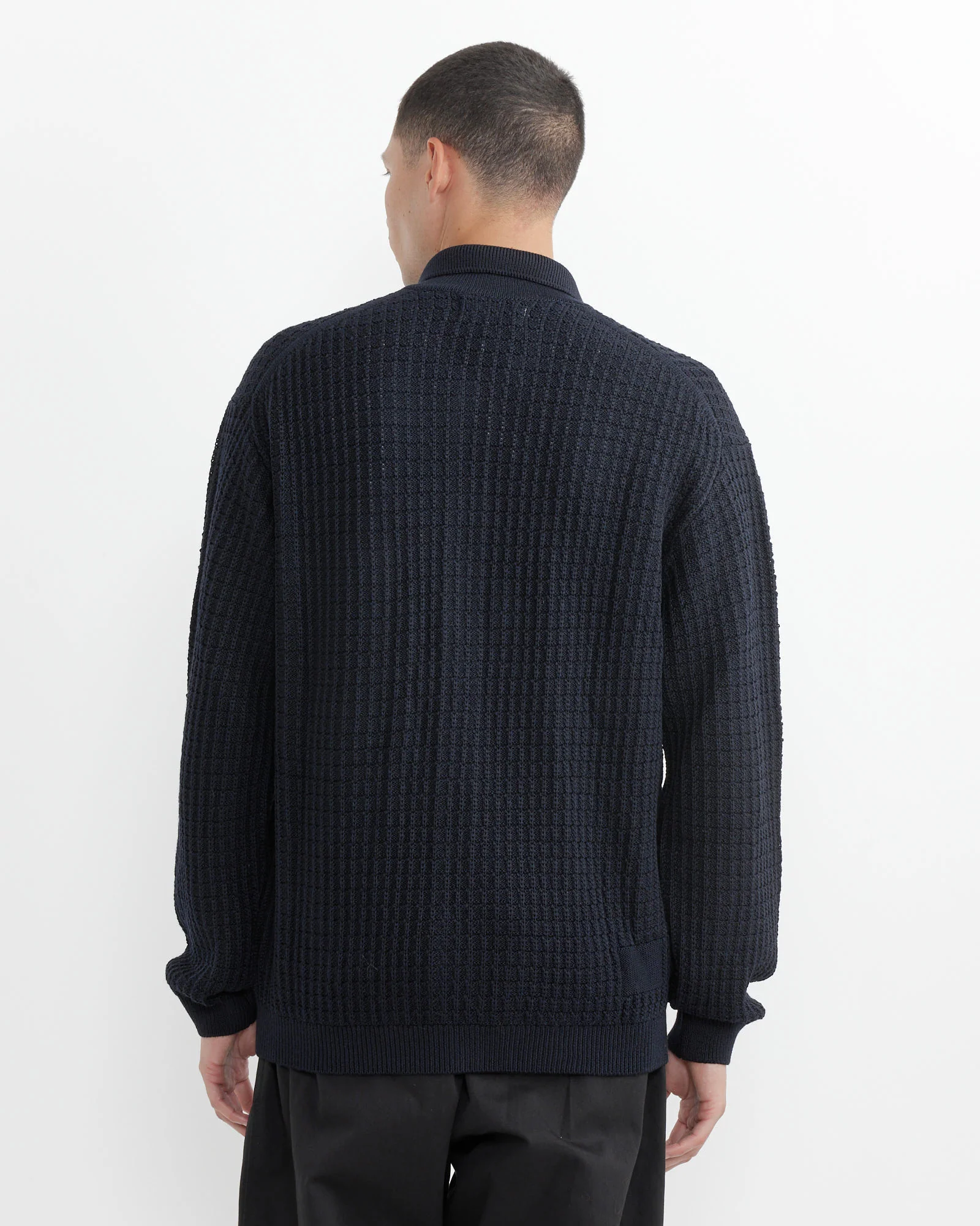 Knit Jacket in Navy - Image 3
