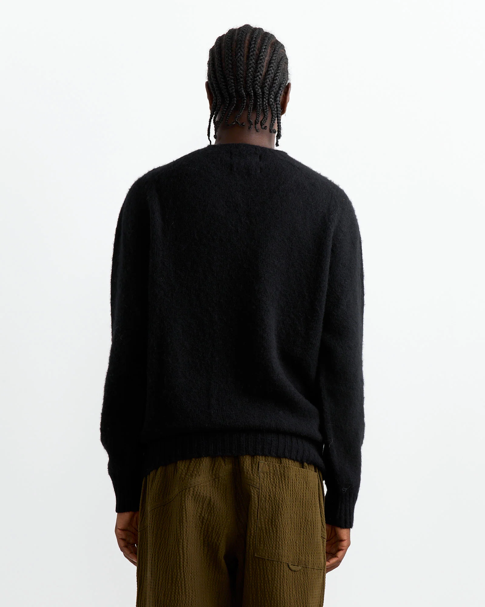 Suedehead Crew Neck in Black - Image 4